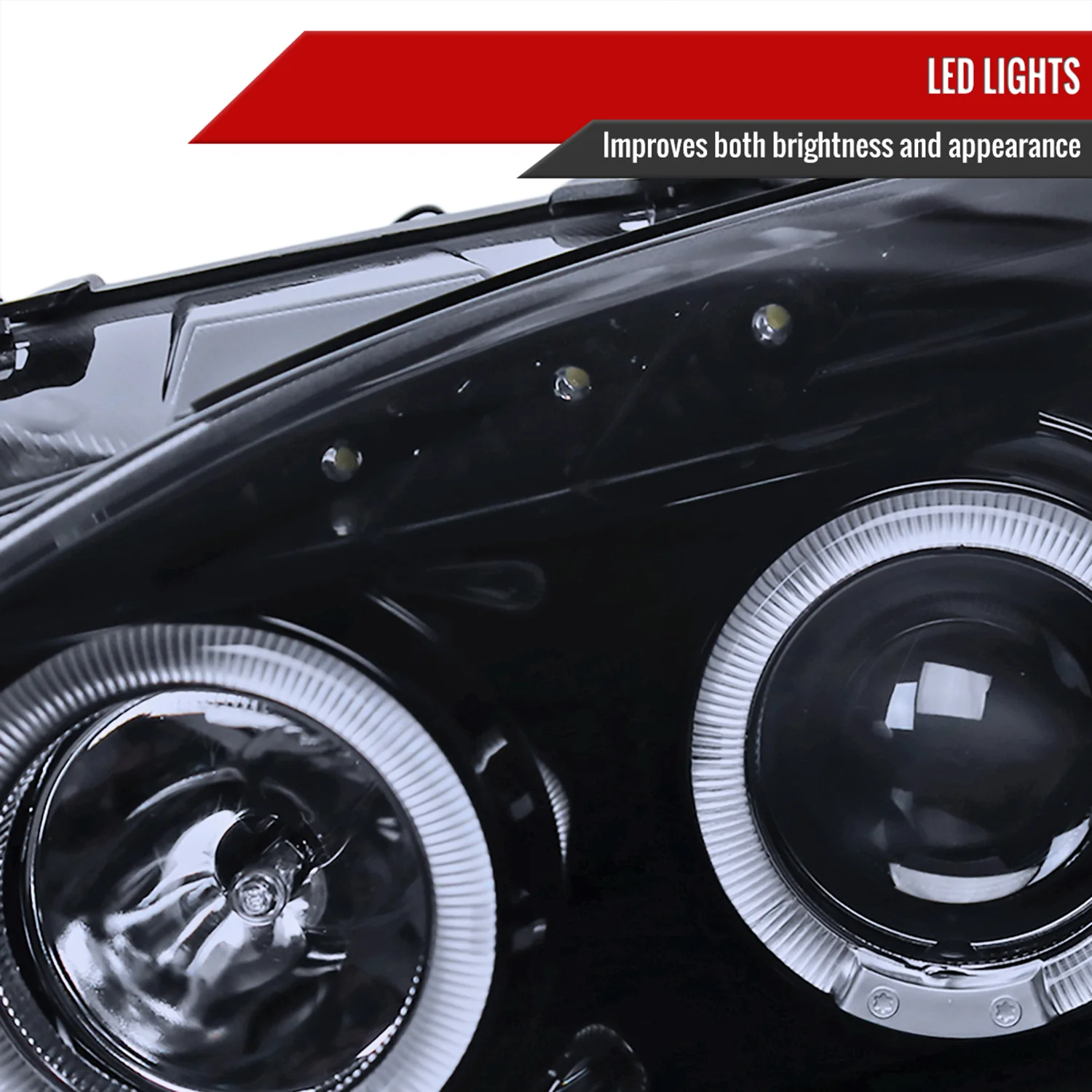 2000-2003 Honda S2000 AP1 Dual Halo Projector Headlights Glossy Black/Smoke - Image 6