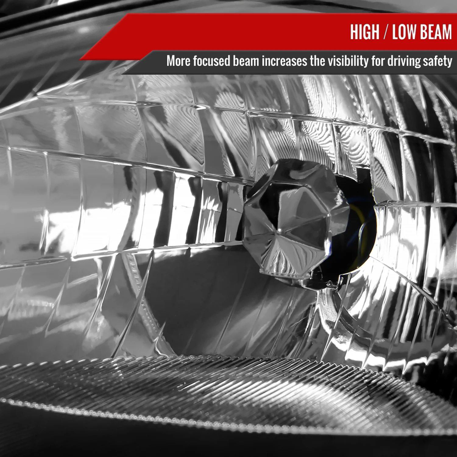 2000-2004 Ford Focus Factory Style Crystal Headlights Matte Black/Clear Lens - Image 3