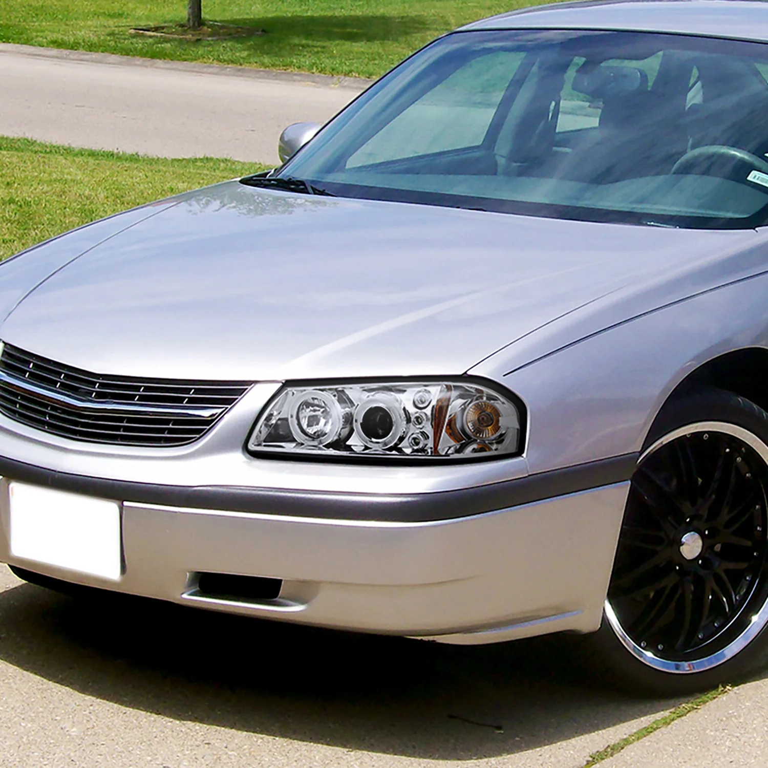 2000-2005 Chevy Impala Dual Halo Projector Headlights Chrome/Clear Lens - Image 10