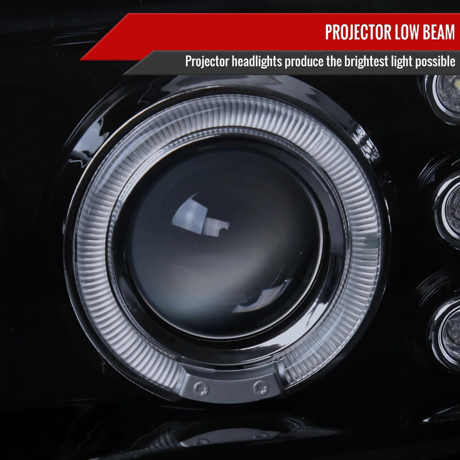 2000-2005 Chevy Impala Dual Halo Projector Headlights Glossy Black/Smoke Lens - Image 3