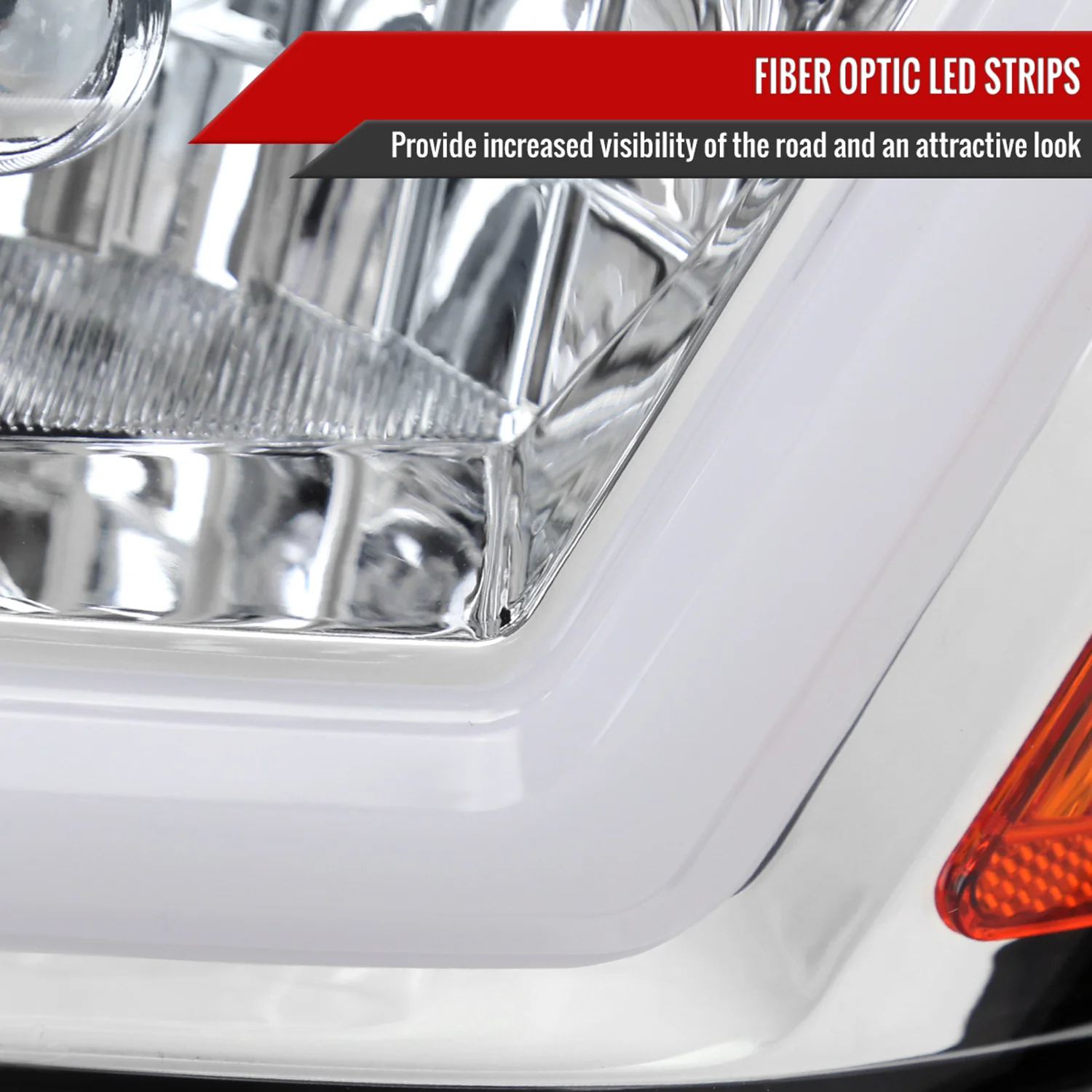 2000-2005 Chevy Impala LED Bar Factory Style Headlights Chrome/Clear Lens - Image 5