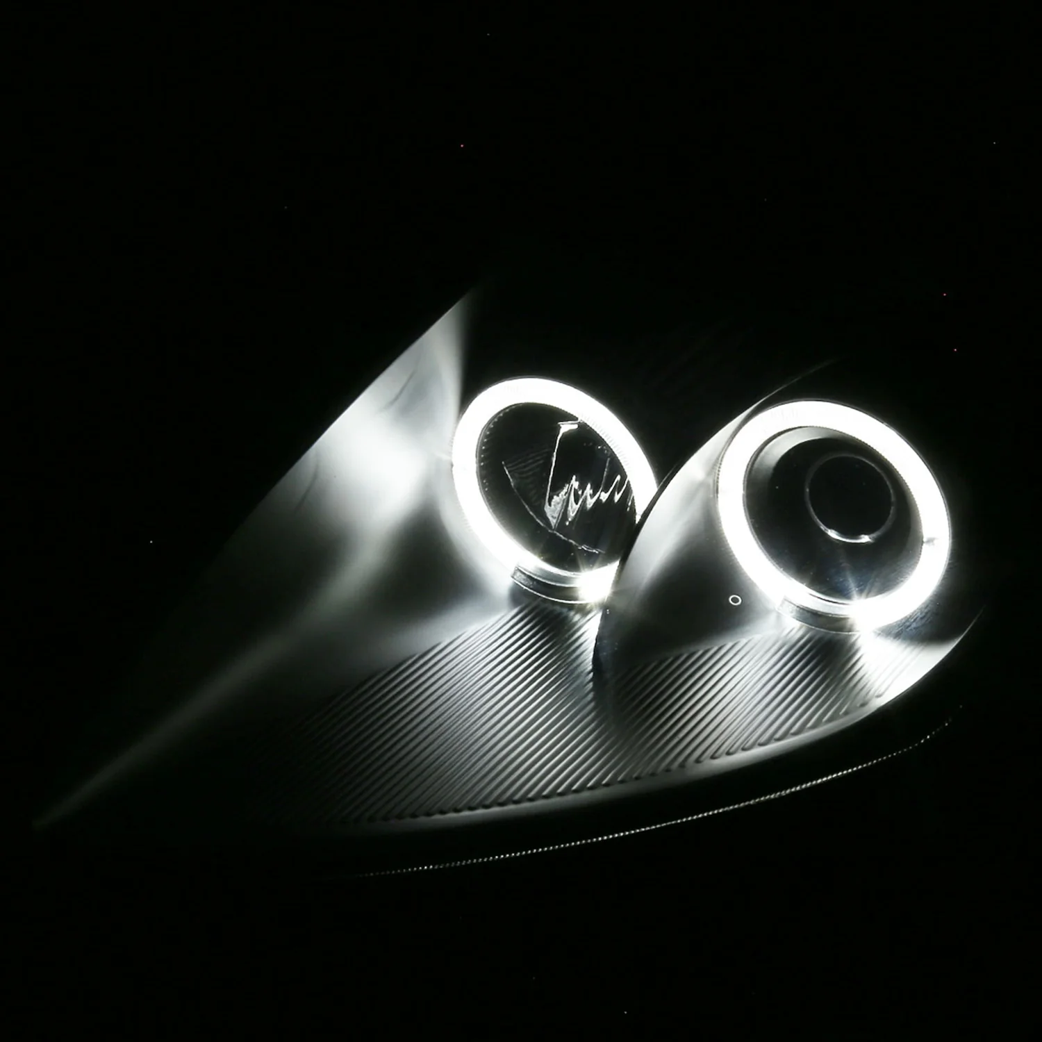 2000-2005 Mitsubishi Eclipse Dual Halo Projector Headlights Matte Black/Clear - Image 2