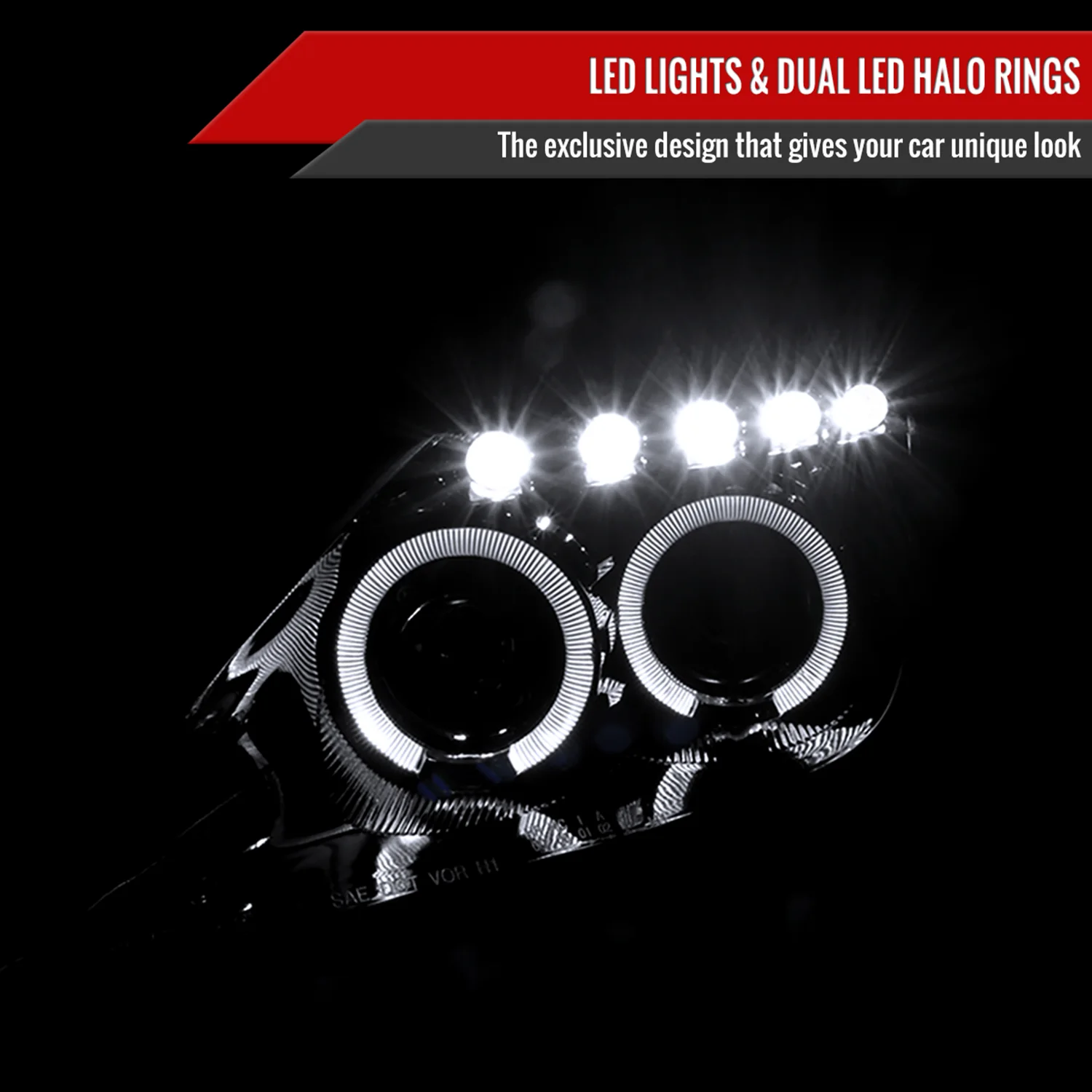 2000-2005 Toyota Celica Dual Halo Projector Headlights Glossy Black/Smoke Lens - Image 2