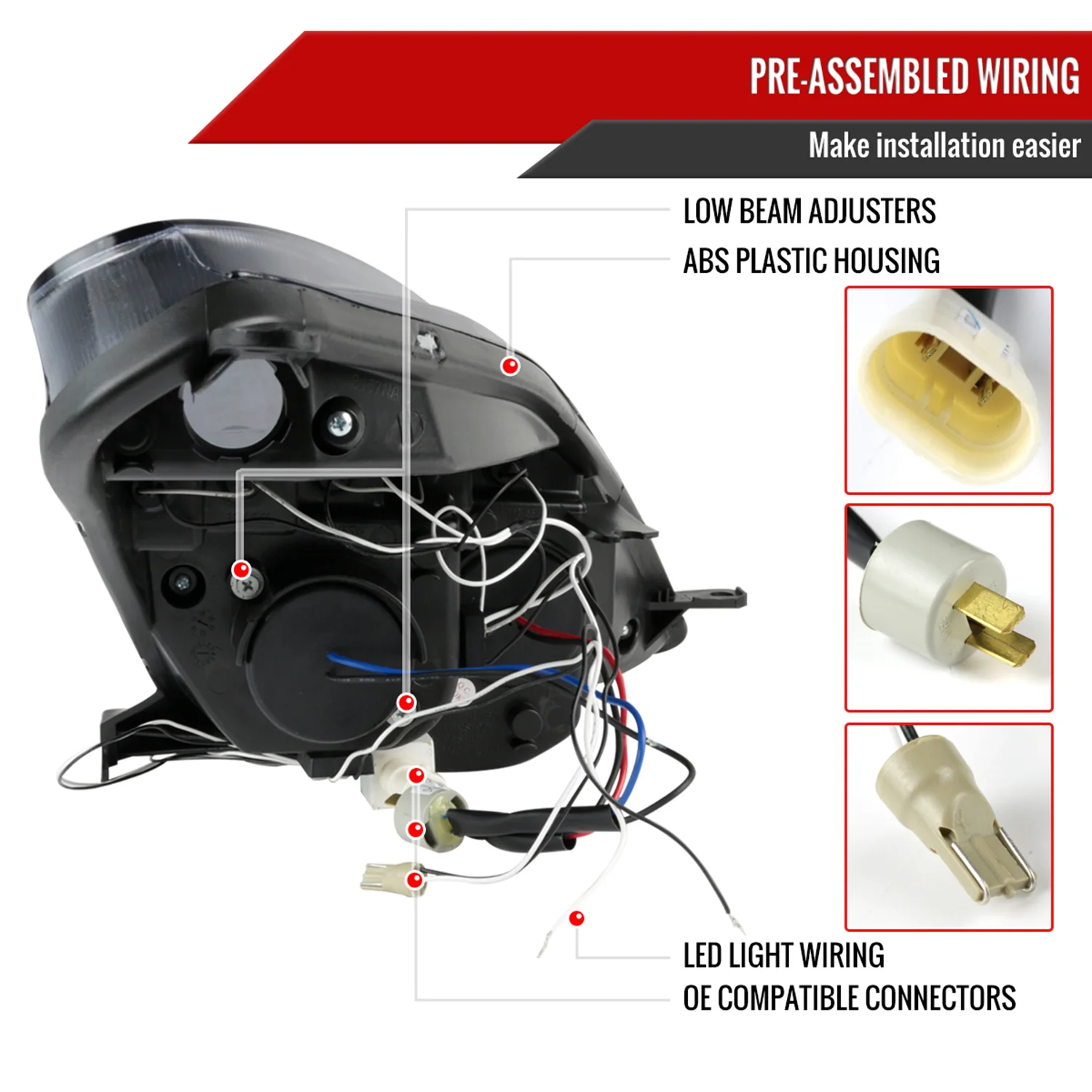 2000-2005 Toyota Celica Dual Halo Projector Headlights Glossy Black/Smoke Lens - Image 7