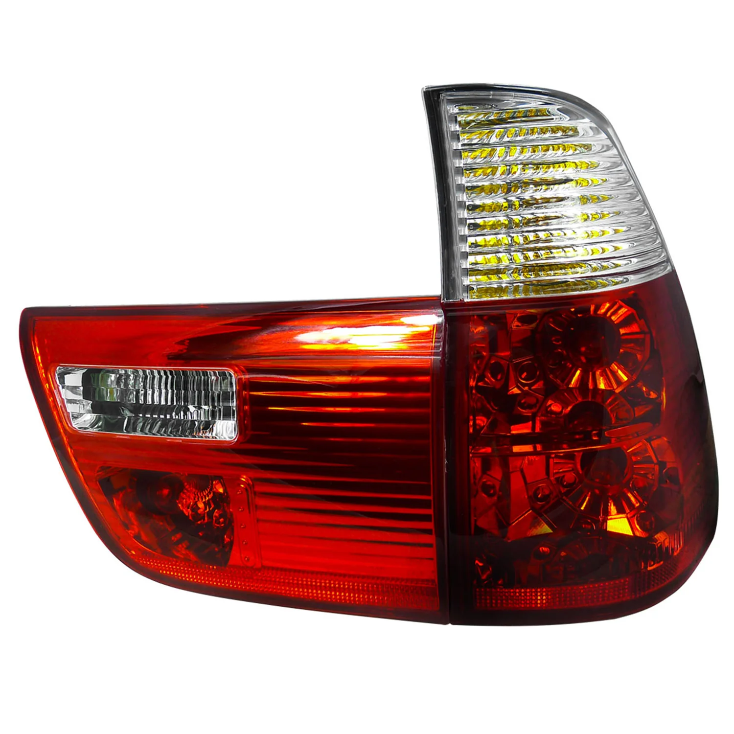2000-2006 BMW E53 X5 Tail Lights Chrome Housing/Red Clear Lens - Image 7