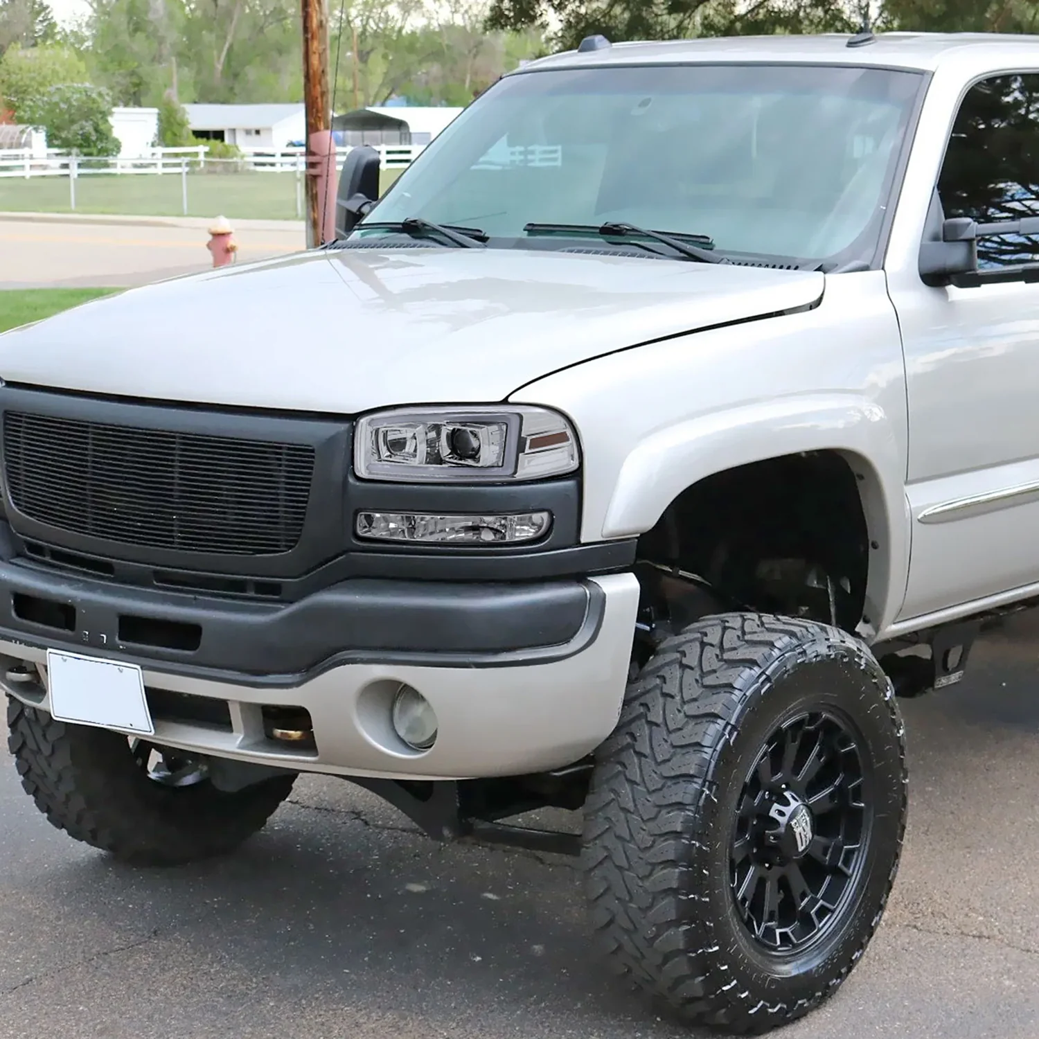 2000-2006 GMC Sierra/Denali/Yukon LED Strip Projector Headlights Chrome/Clear - Image 10