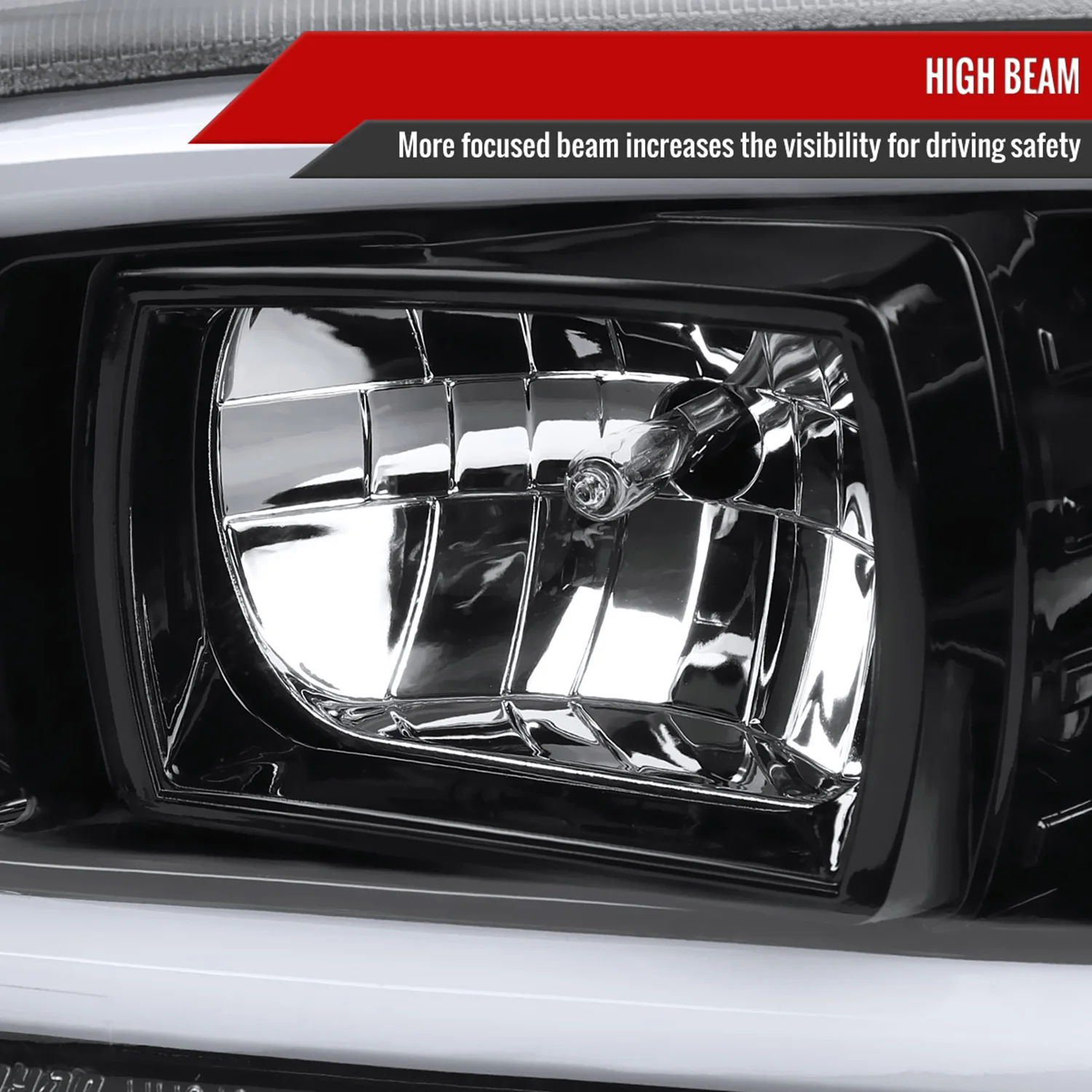 2000-2006 GMC Sierra/Denali/Yukon LED Strip Projector Headlights Glossy Black - Image 4