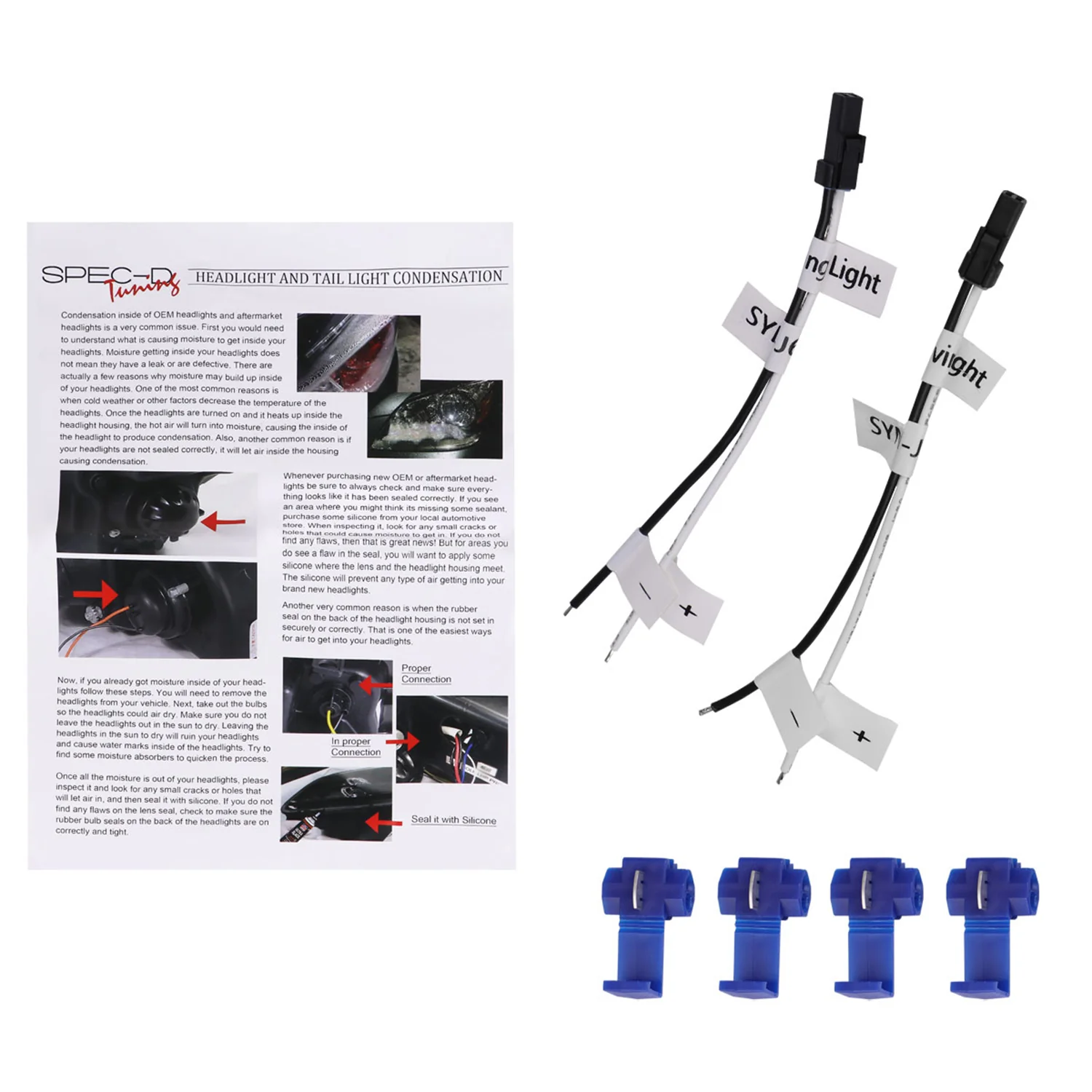 2000-2006 GMC Sierra/Denali/Yukon LED Strip Projector Headlights Glossy Black - Image 7