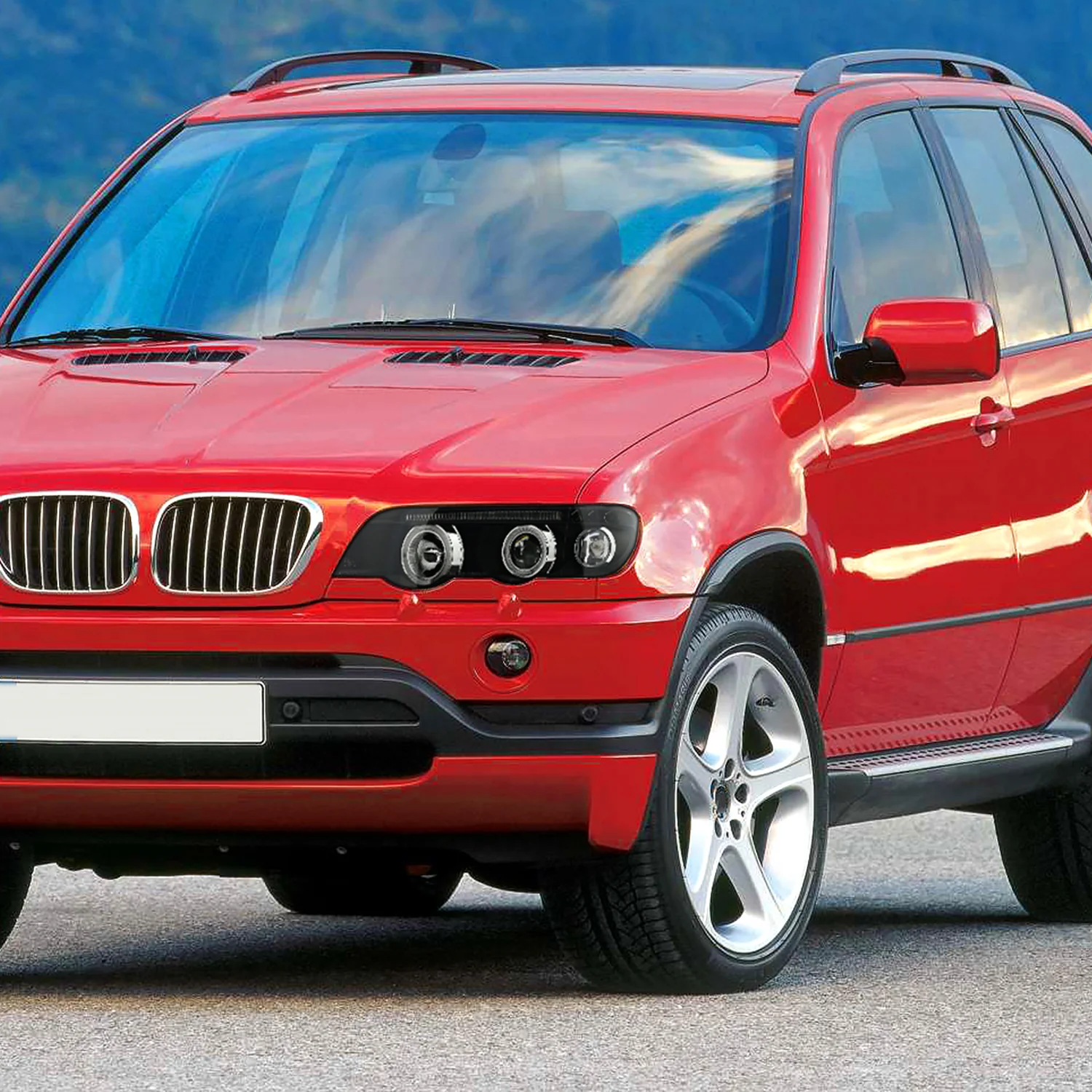 2001-2003 BMW E53 X5 Dual Halo Projector Headlights Matte Black/Clear Lens - Image 10