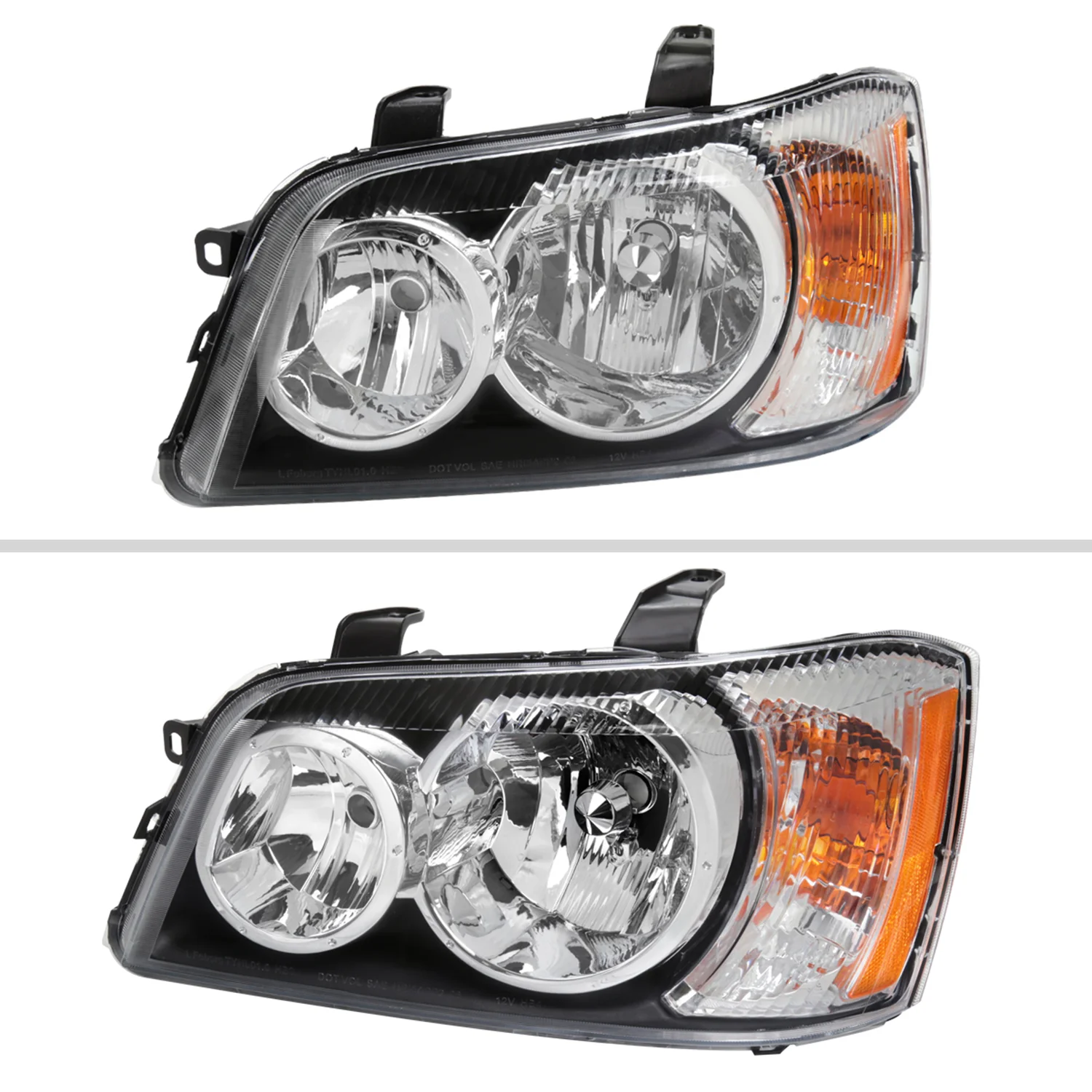 2001-2003 Toyota Highlander Factory Style Headlights Chrome/Clear Lens - Image 2