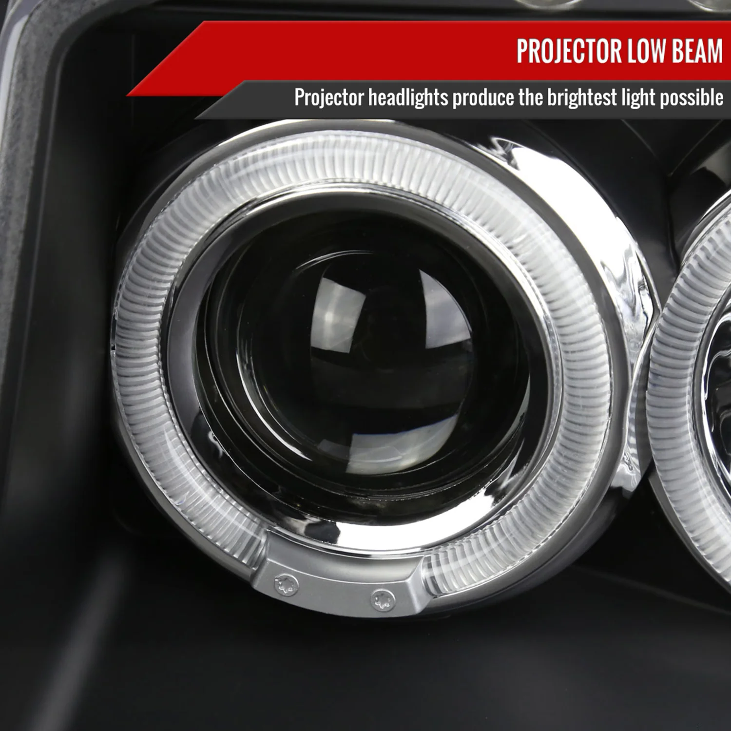 2001-2004 Nissan Frontier Dual Halo Projector Headlights Matte Black/Clear - Image 3