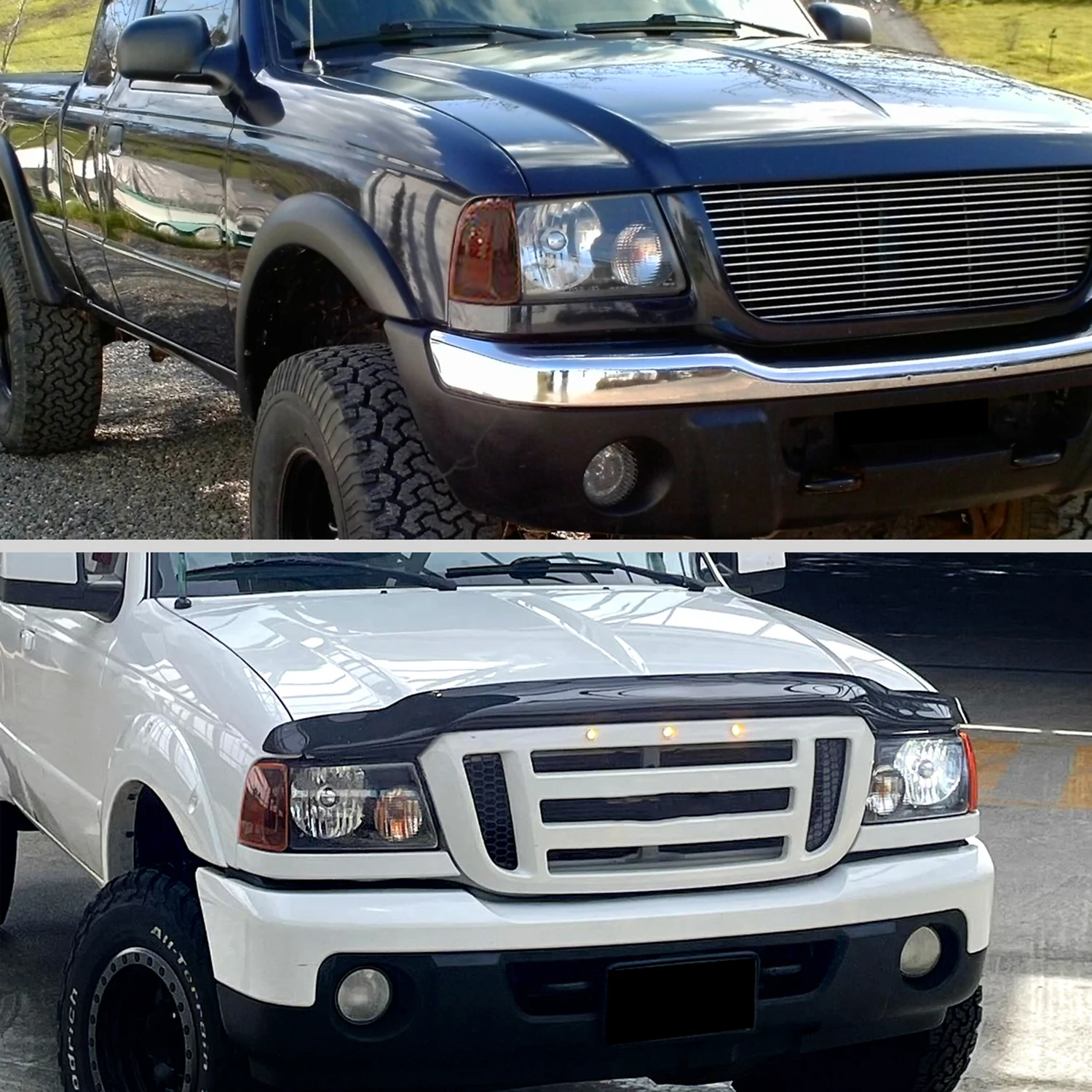 2001-2011 Ford Ranger Factory Headlights Amber Lens Corner Signal Lights Black - Image 9