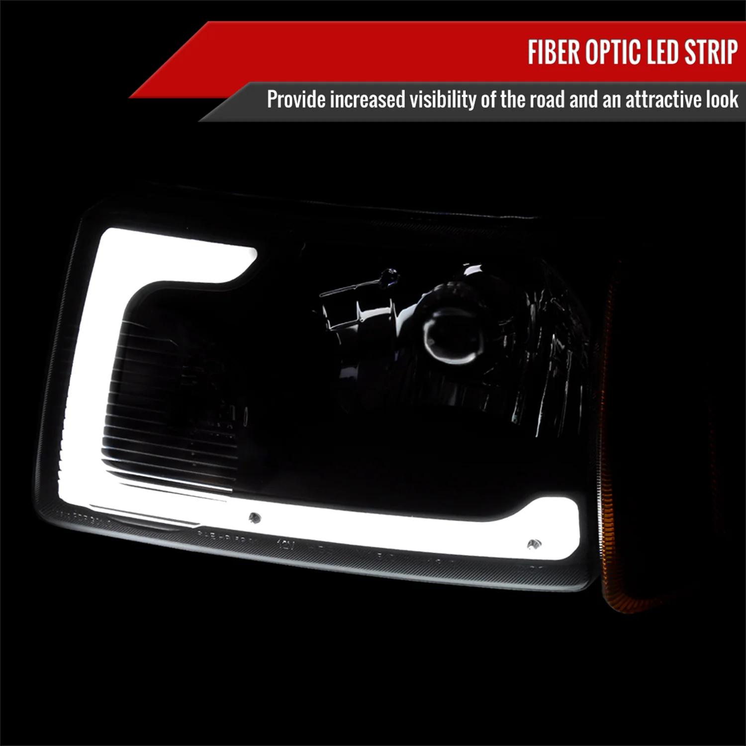2001-2011 Ford Ranger LED Bar Factory Headlights Amber Corner Lamp Matt Black - Image 2