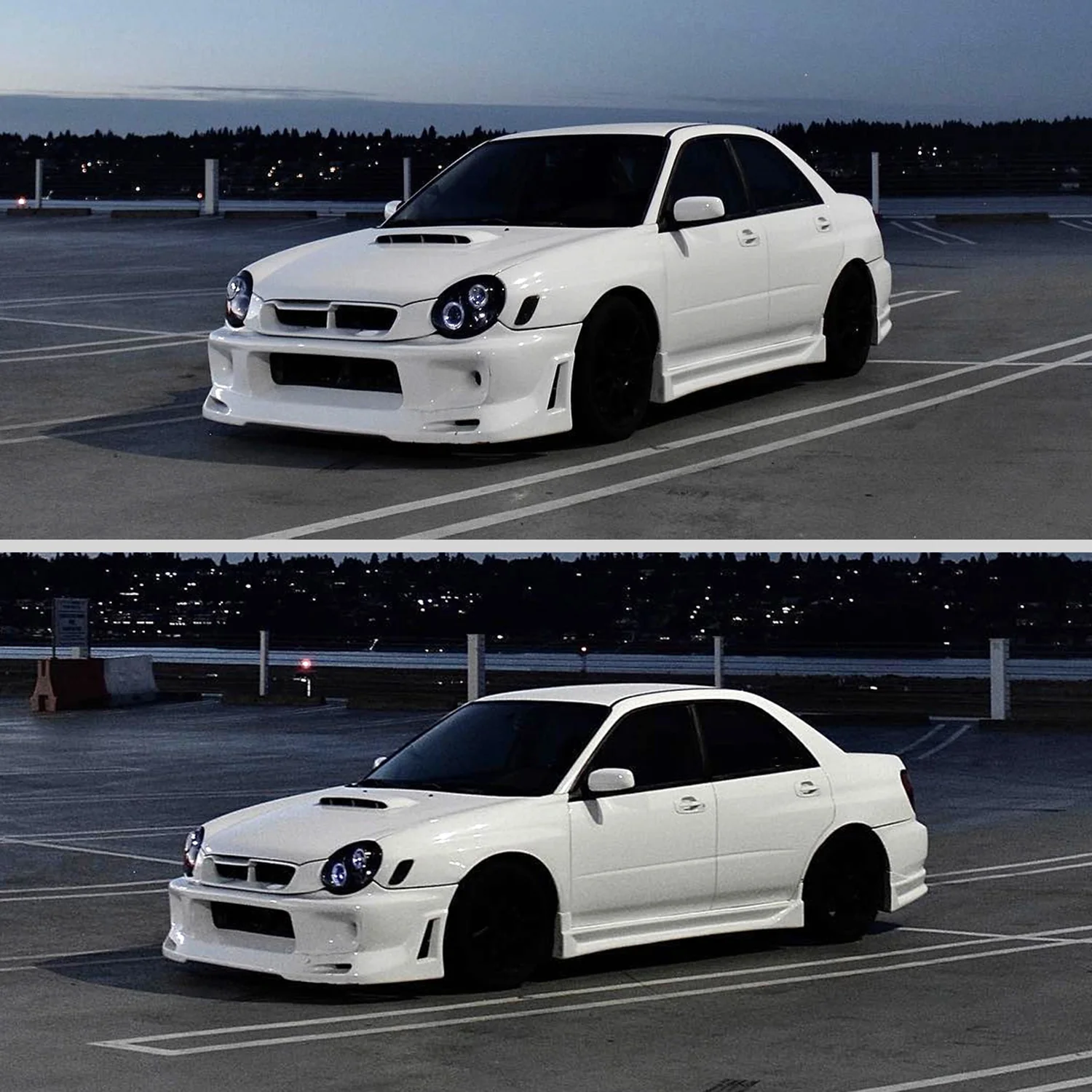 2002-2003 Subaru Impreza Dual Halo Bug Eye Projector Headlights Black/Smoke - Image 10