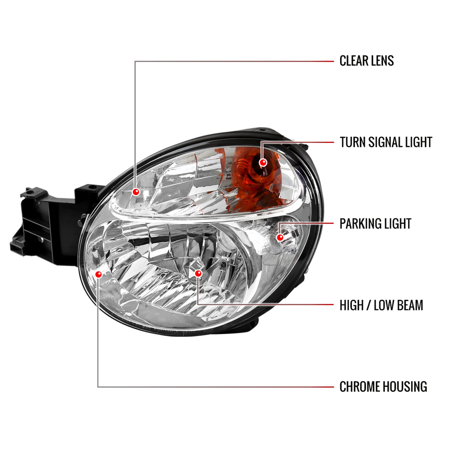 2002-2003 Subaru Impreza OEM Replacement Headlights Chrome/Clear Lens - Image 8