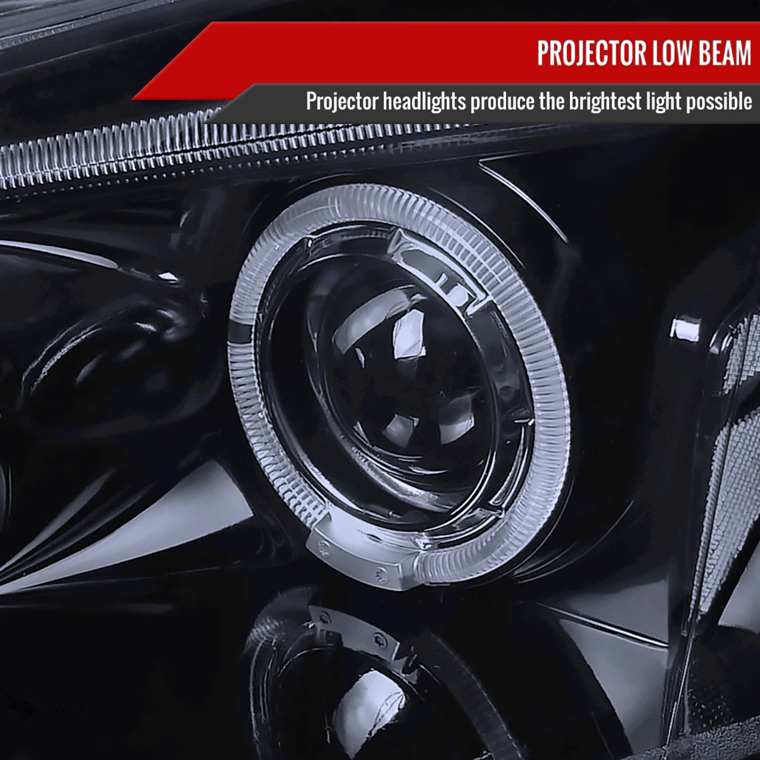 2002-2004 Acura RSX Dual Halo Projector Headlights Glossy Black/Smoke Lens - Image 3