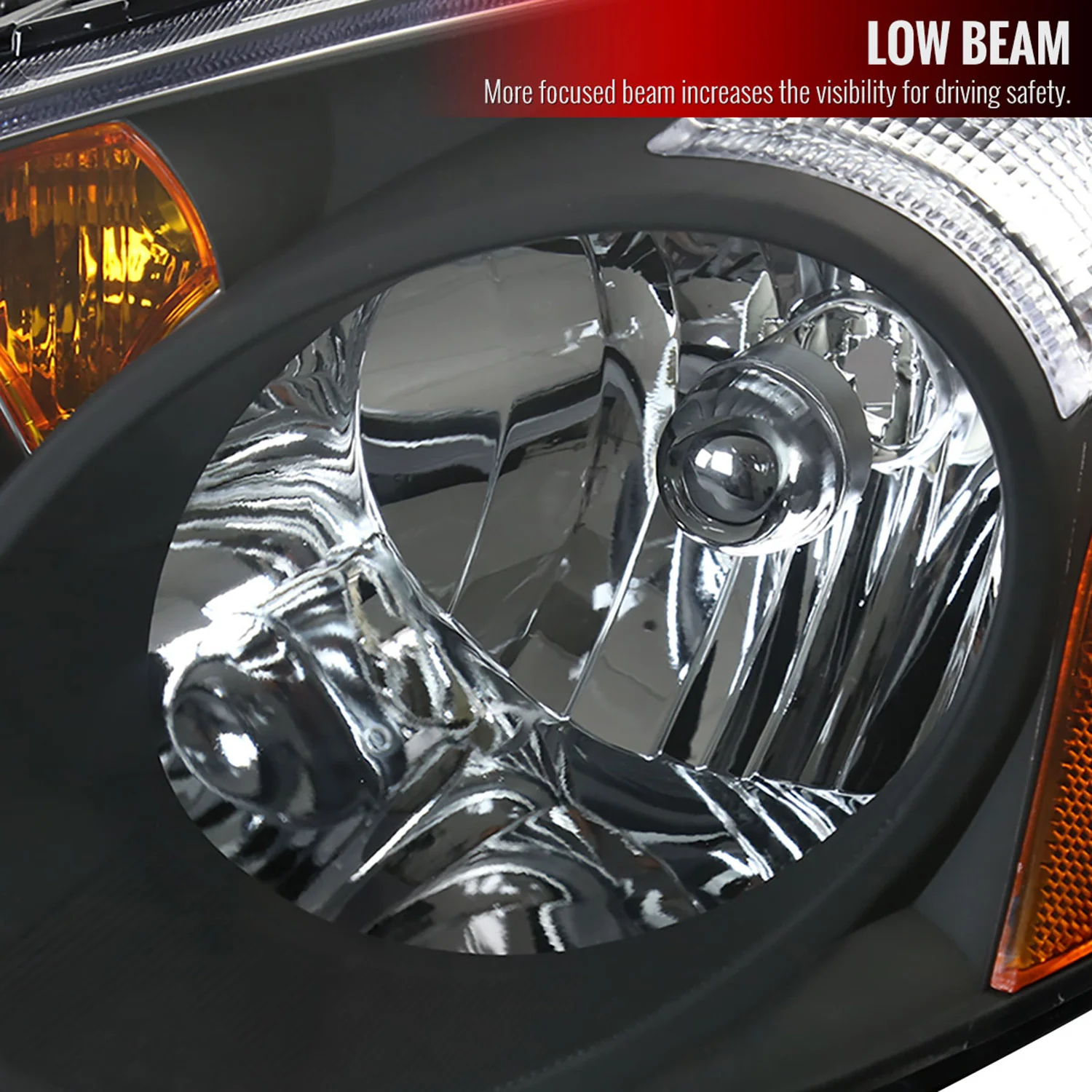 2002-2004 Acura RSX Factory Headlights w/Amber Reflectors Matt Black/Clear - Image 2