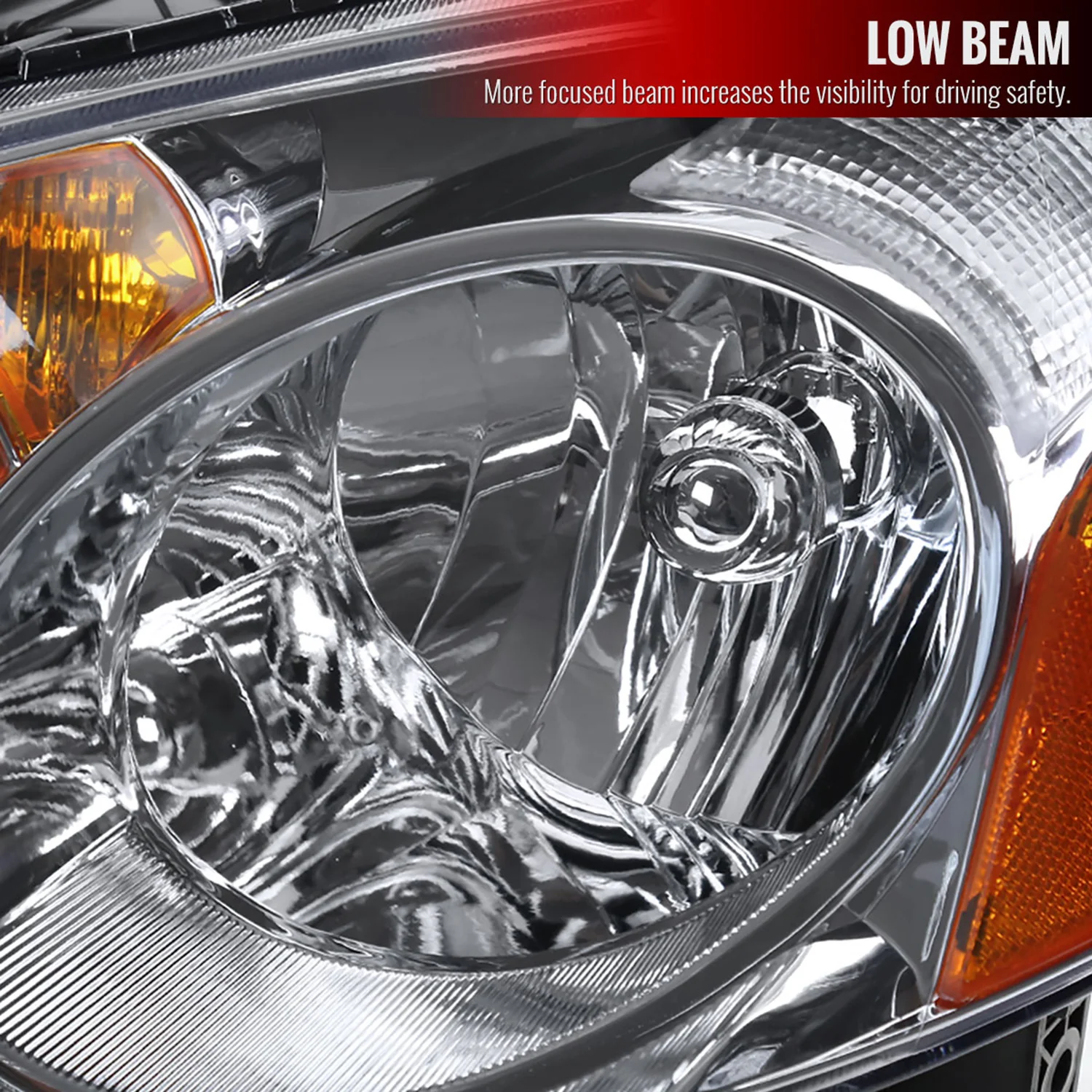 2002-2004 Acura RSX Factory Style Headlights w/ Amber Reflectors Chrome/Clear - Image 2