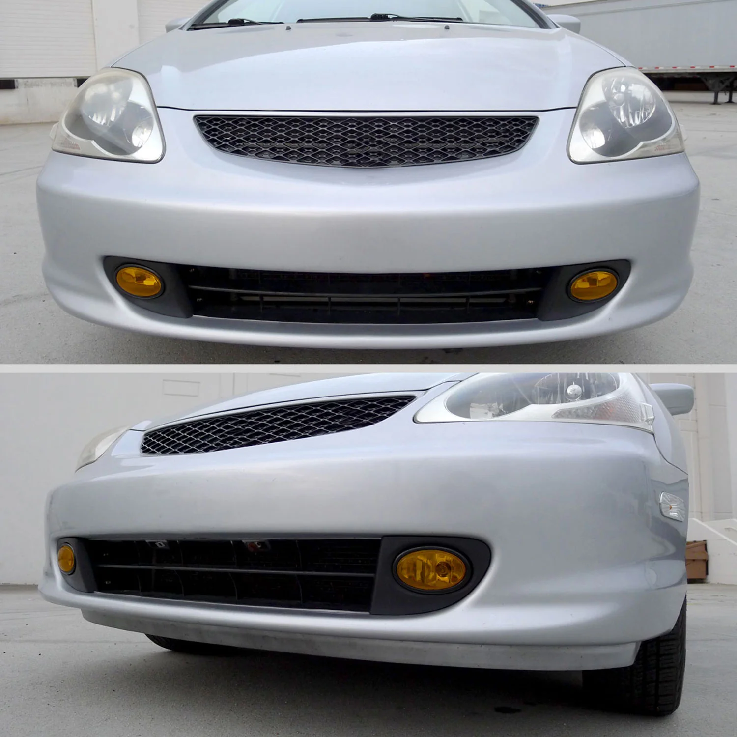 2002-2005 Honda Civic Si Hatchback H11 Fog Lights Kit Chrome/Amber Yellow Lens - Image 10