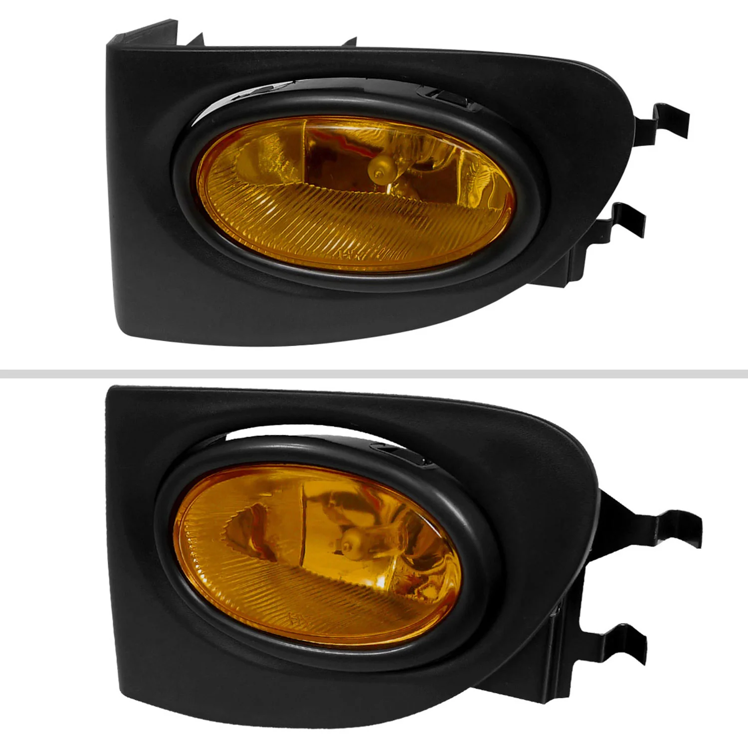 2002-2005 Honda Civic Si Hatchback H11 Fog Lights Kit Chrome/Amber Yellow Lens - Image 2