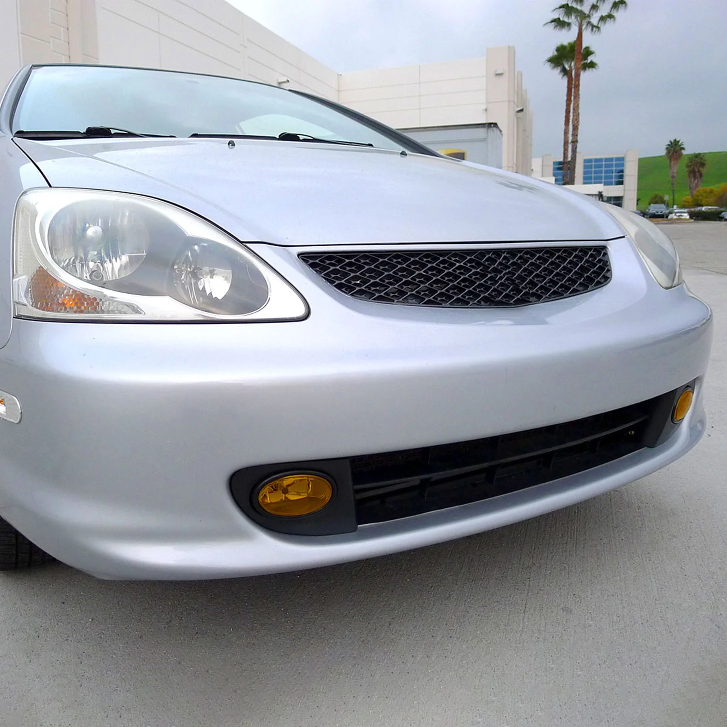 2002-2005 Honda Civic Si Hatchback H11 Fog Lights Kit Chrome/Amber Yellow Lens - Image 9