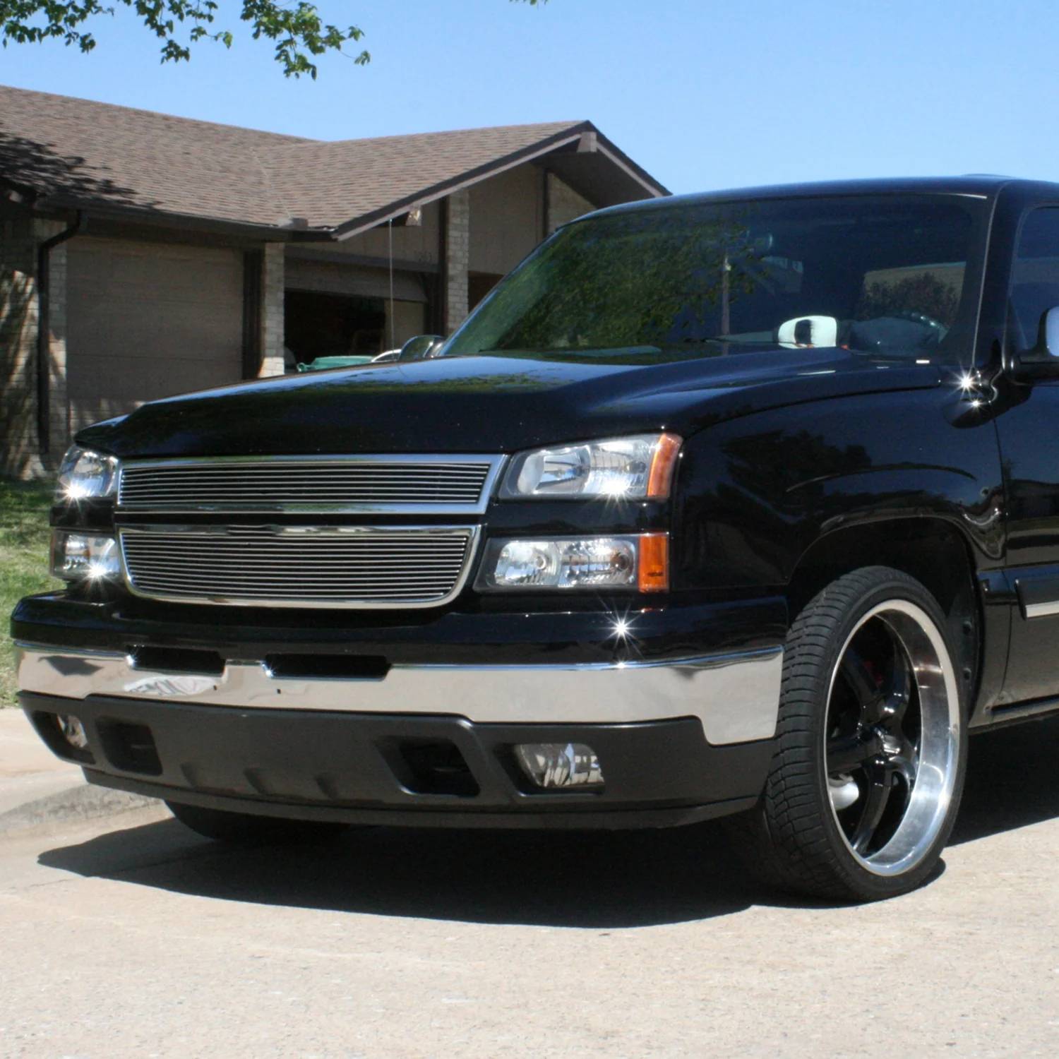 2002-2006 Chevy Avalanche/ Silverado Factory Headlights Bumper Lights Black - Image 10