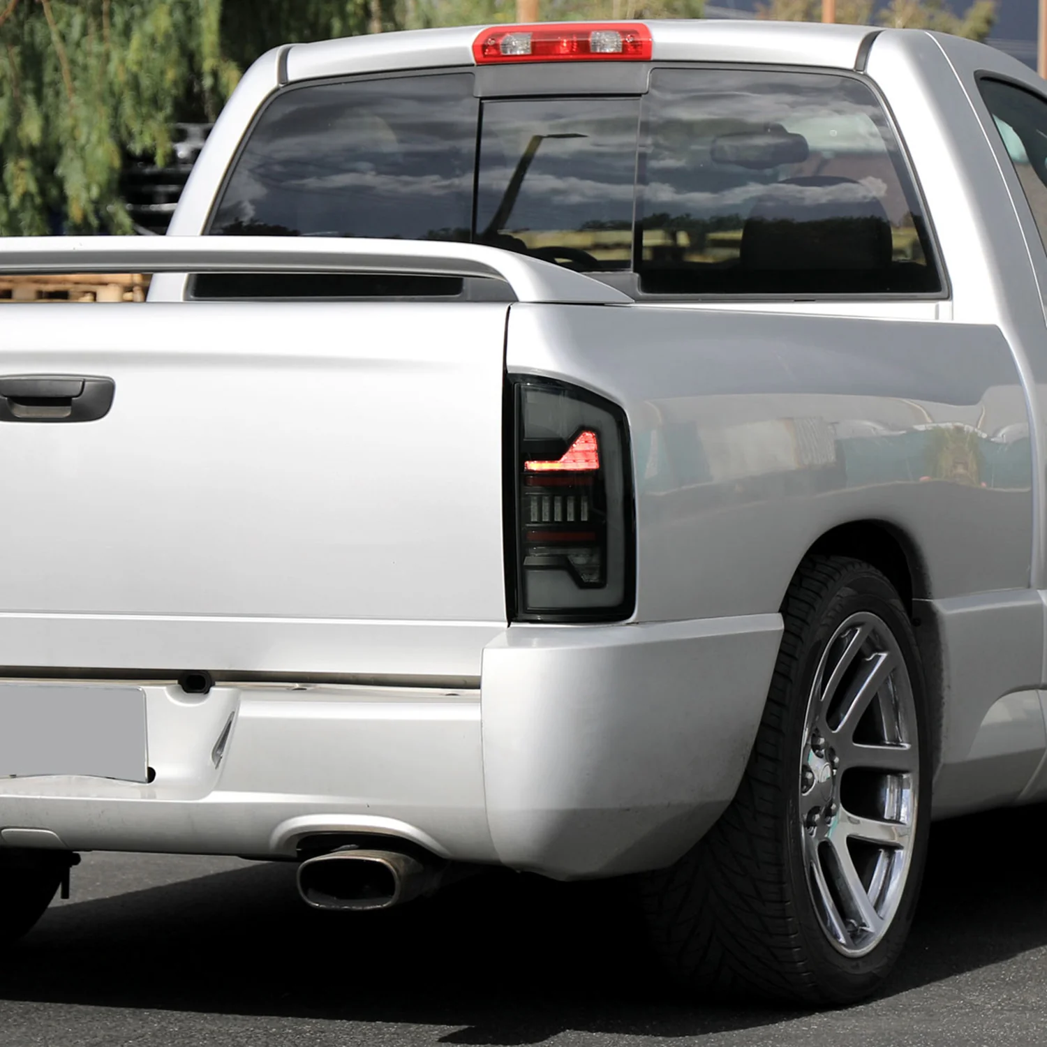 2002-2006 Dodge RAM 1500/2500/3500 White LED Bar Tail Lights Matte Black/Smoke - Image 10