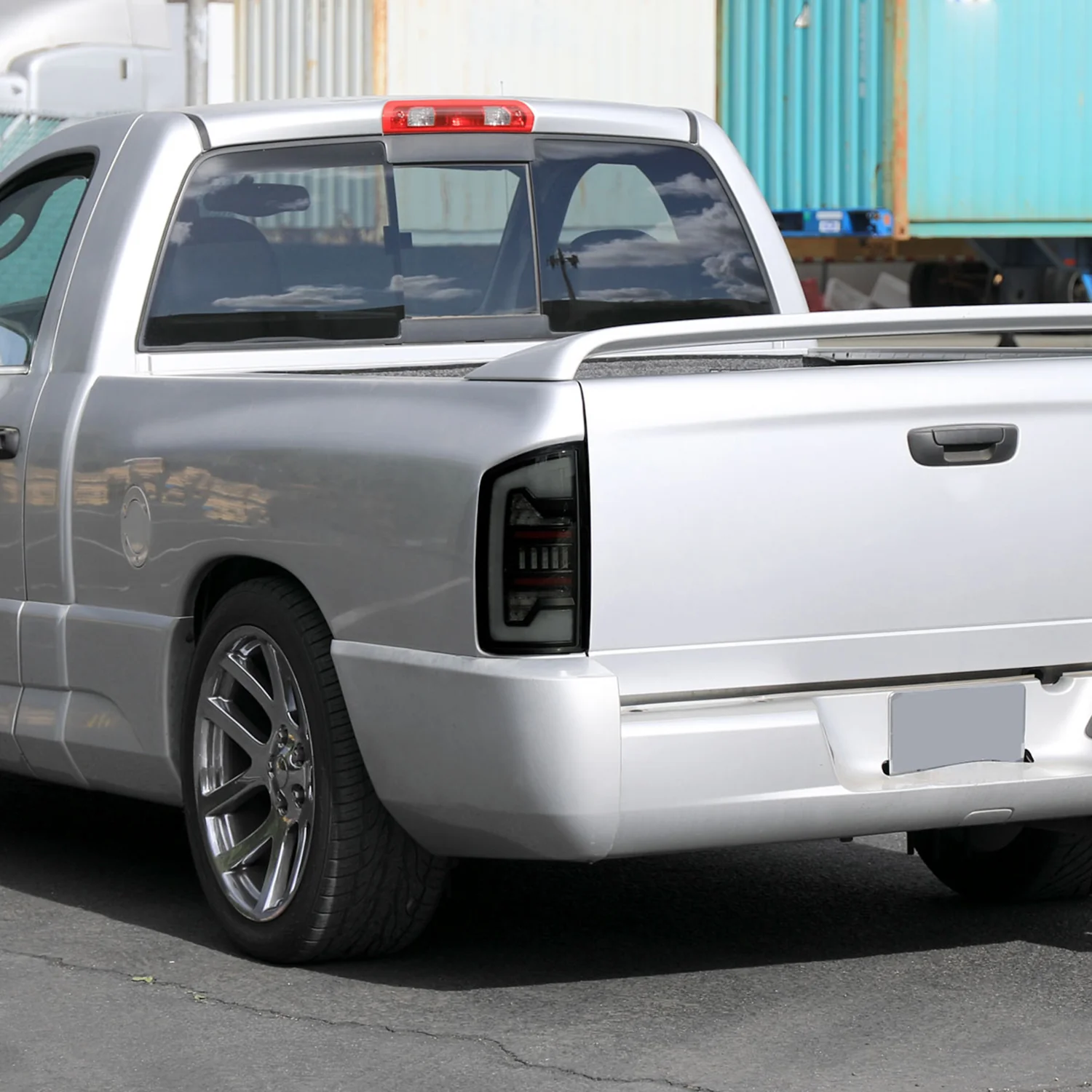 2002-2006 Dodge RAM 1500/2500/3500 White LED Bar Tail Lights Matte Black/Smoke - Image 9