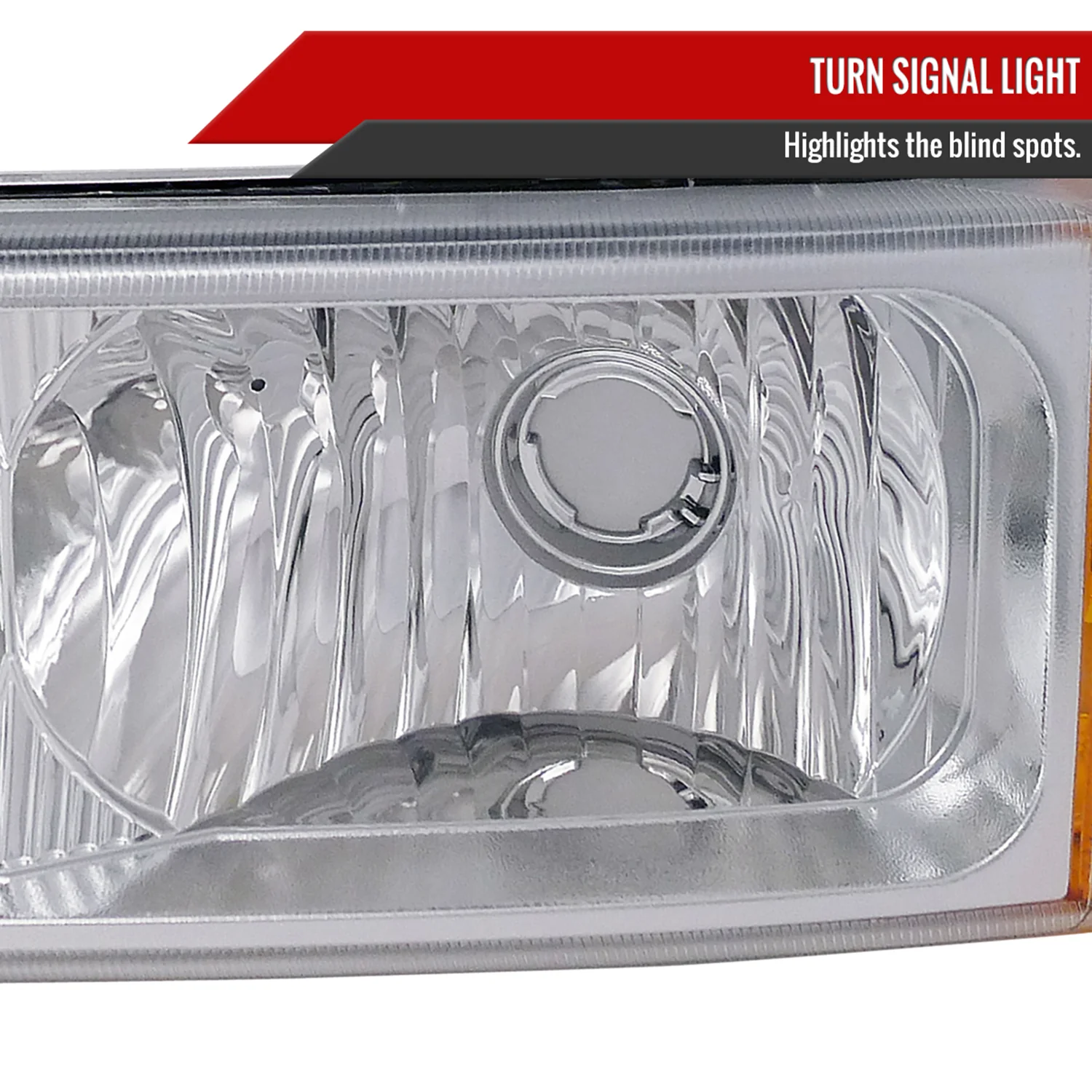 2002-2007 Chevy Silverado/Avalanche Bumper Lights Chrome Housing/Clear Lens - Image 3