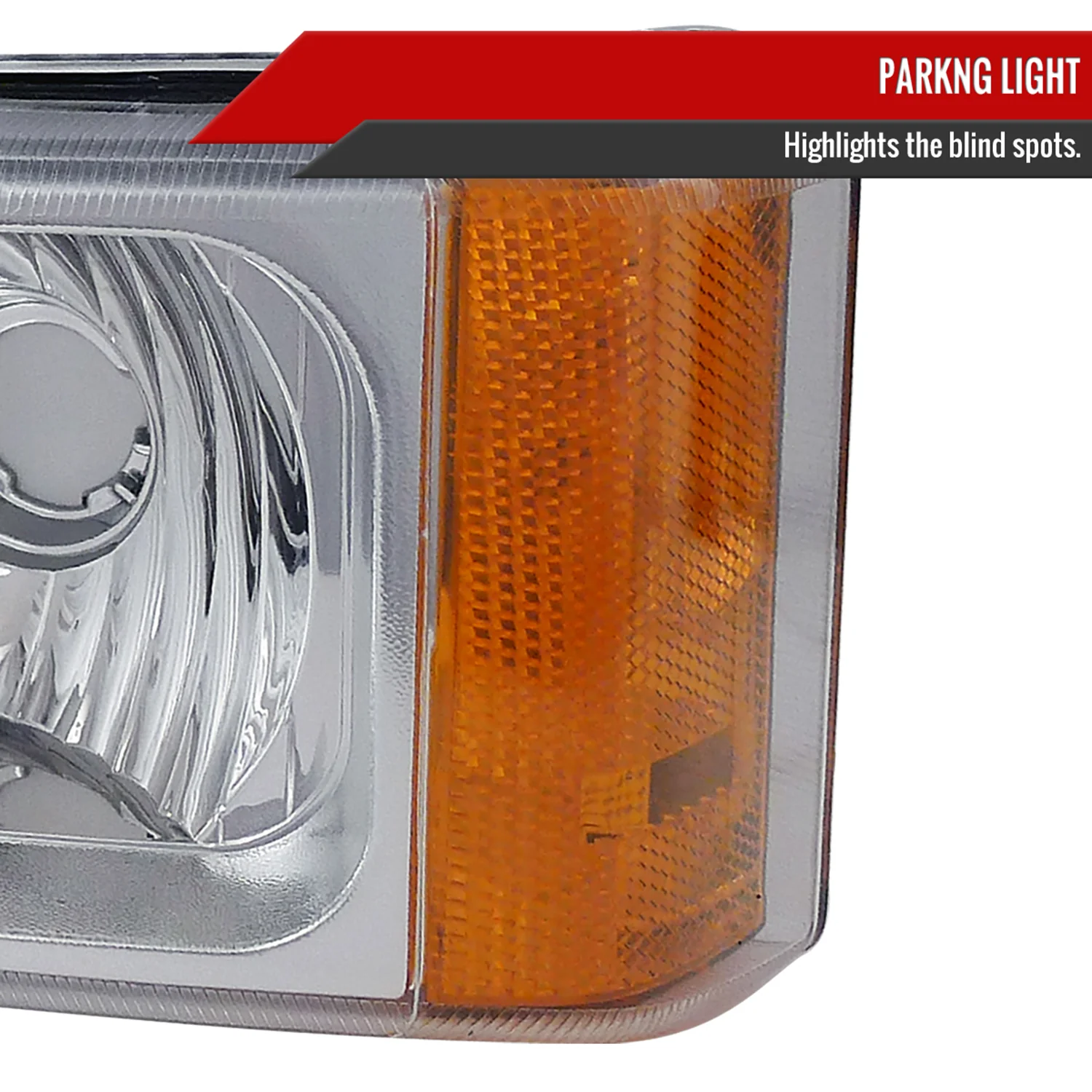 2002-2007 Chevy Silverado/Avalanche Bumper Lights Chrome Housing/Clear Lens - Image 5