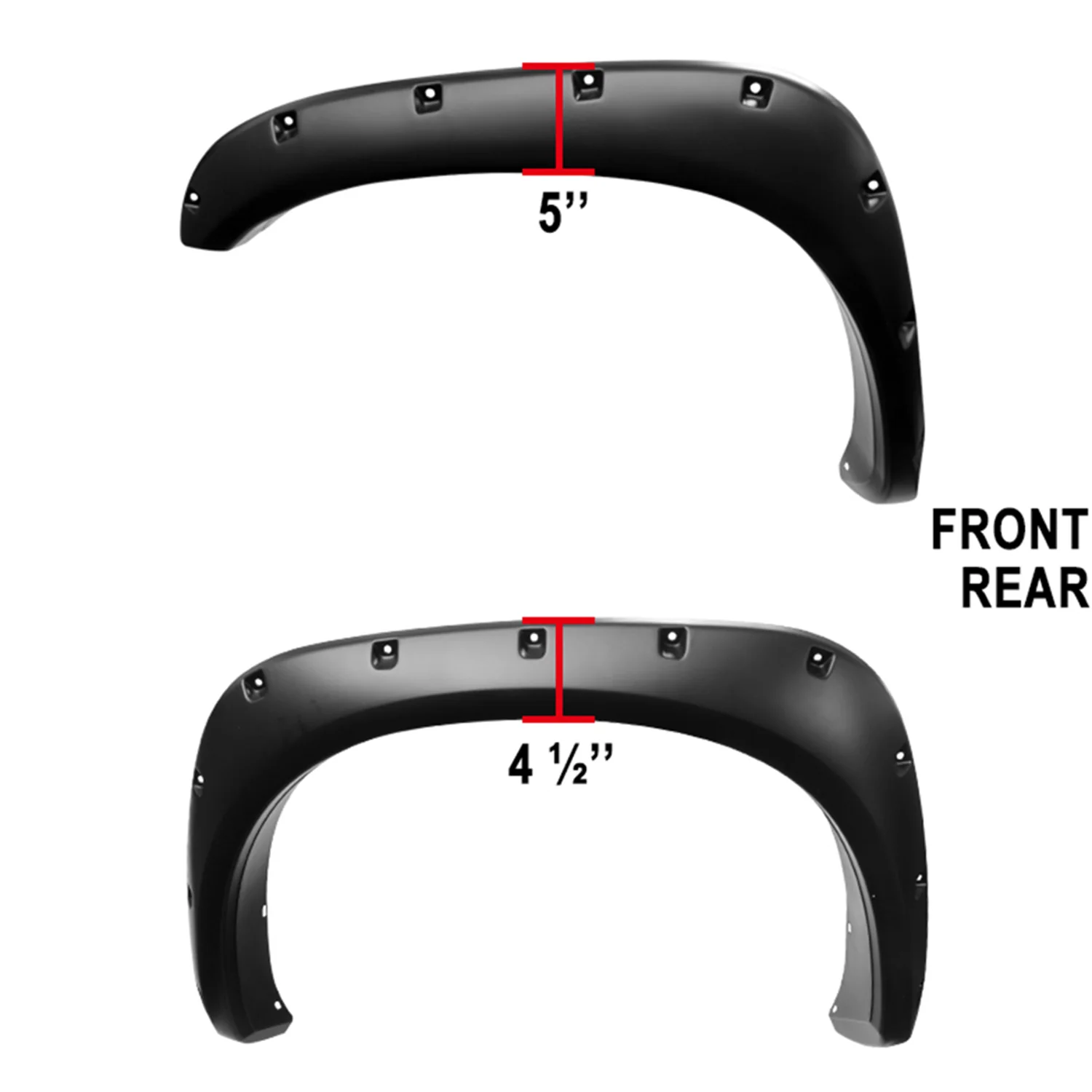 2002-2009 Dodge RAM 1500/2500/3500 Smooth Rivet Style Fender Flares - Image 2
