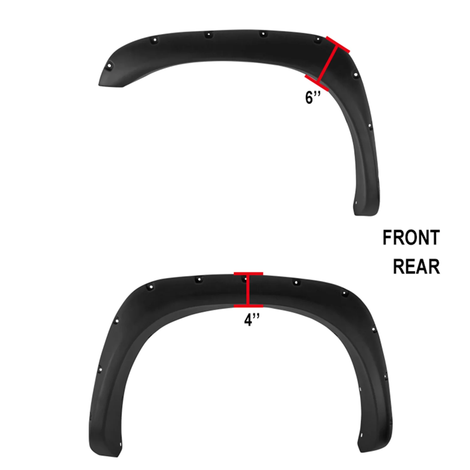2002-2009 Dodge RAM Smooth Rivet Style Fender Flares Wheel Protector - Image 2