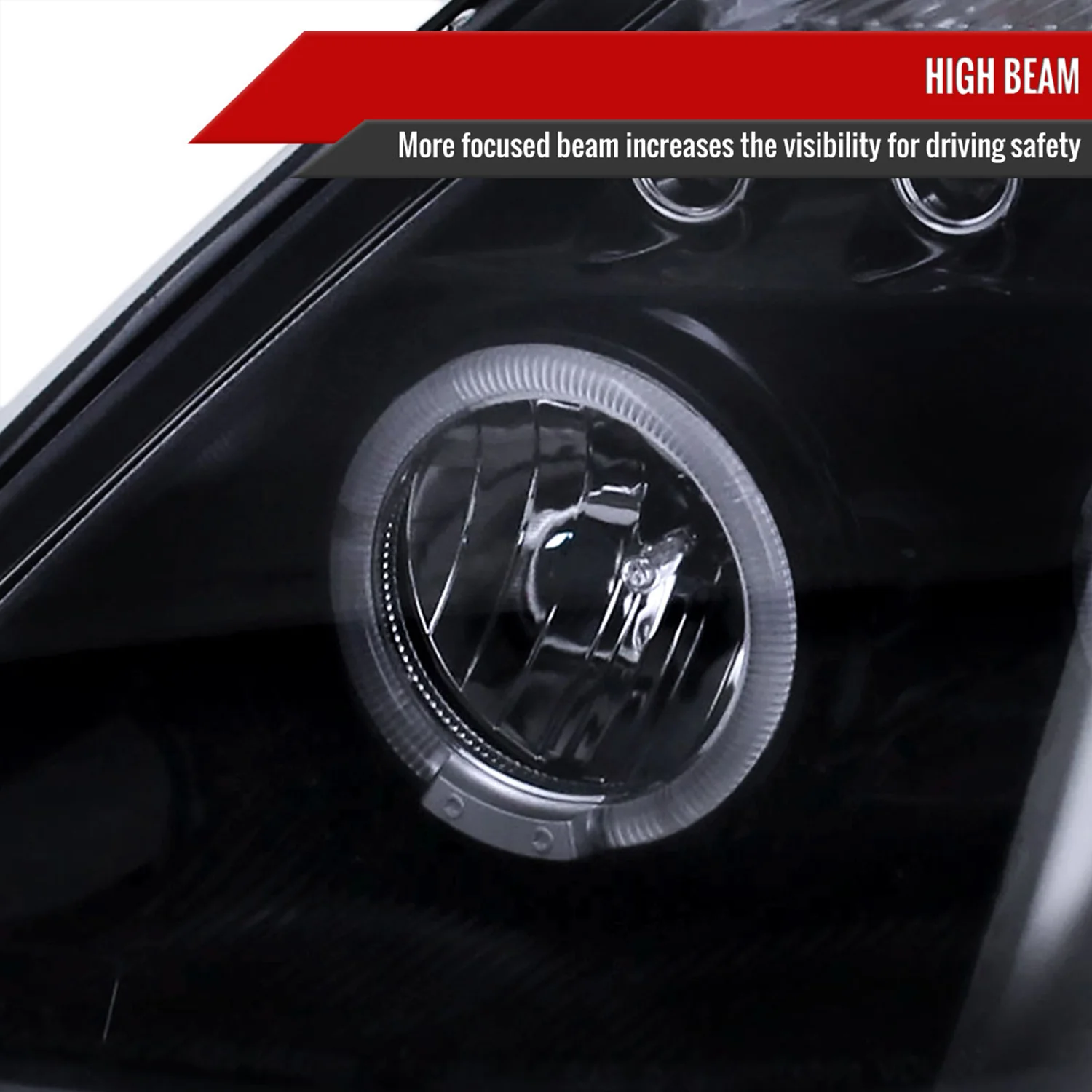2003-2005 Nissan 350Z Dual Halo Projector Headlights Glossy Black/Smoke Lens - Image 4