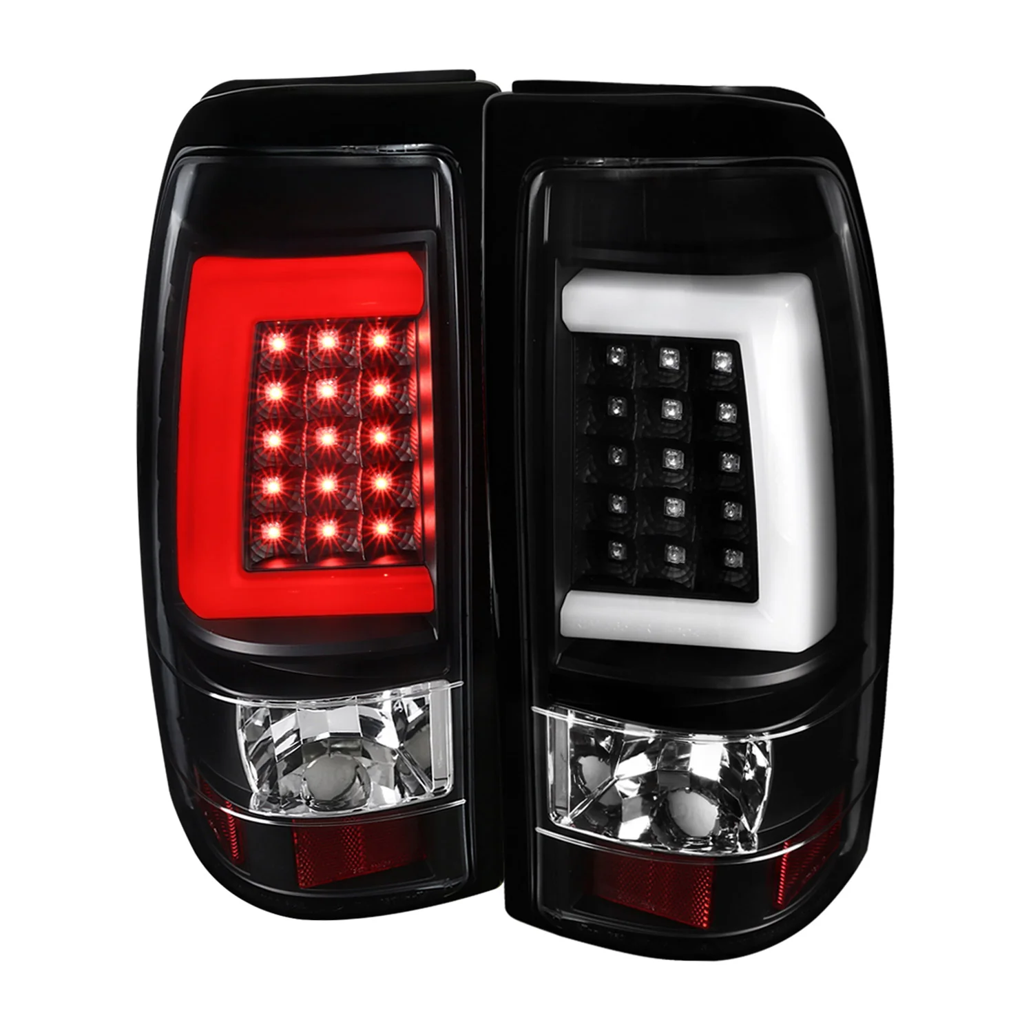2003-2006 Chevy Silverado LED Tail Lights - G2 Matte Black/Clear Lens
