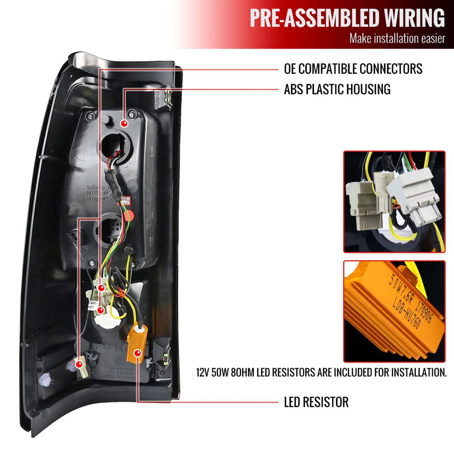 2003-2006 Chevy Silverado LED Tail Lights Glossy Black Housing/Smoke Lens - Image 8