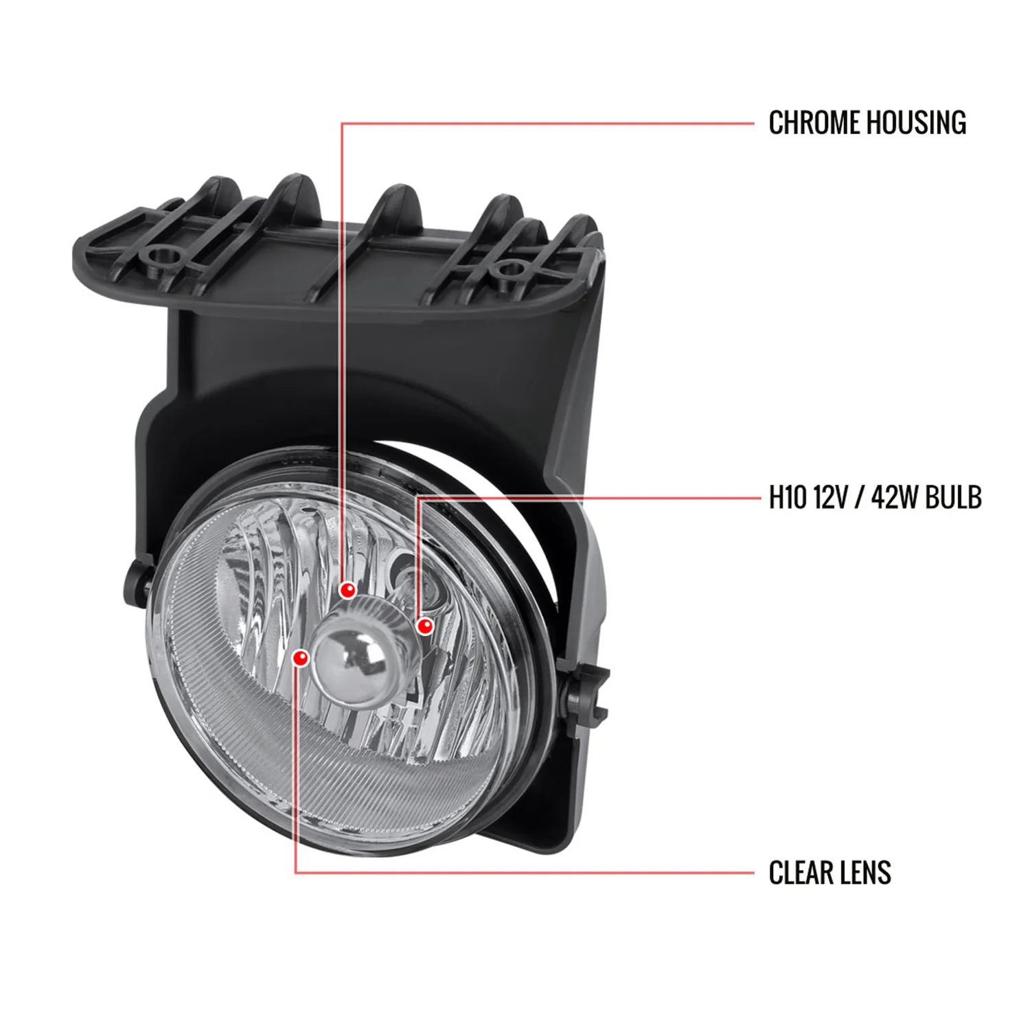 2003-2006 GMC Sierra / 2007 Sierra Classic H10 Fog Lights Chrome/Clear Lens - Image 9