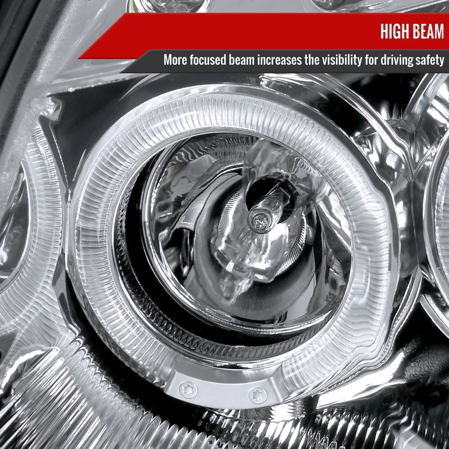 2003-2007 Infiniti G35 Coupe Dual Halo Projector Headlights Chrome/Clear Lens - Image 4
