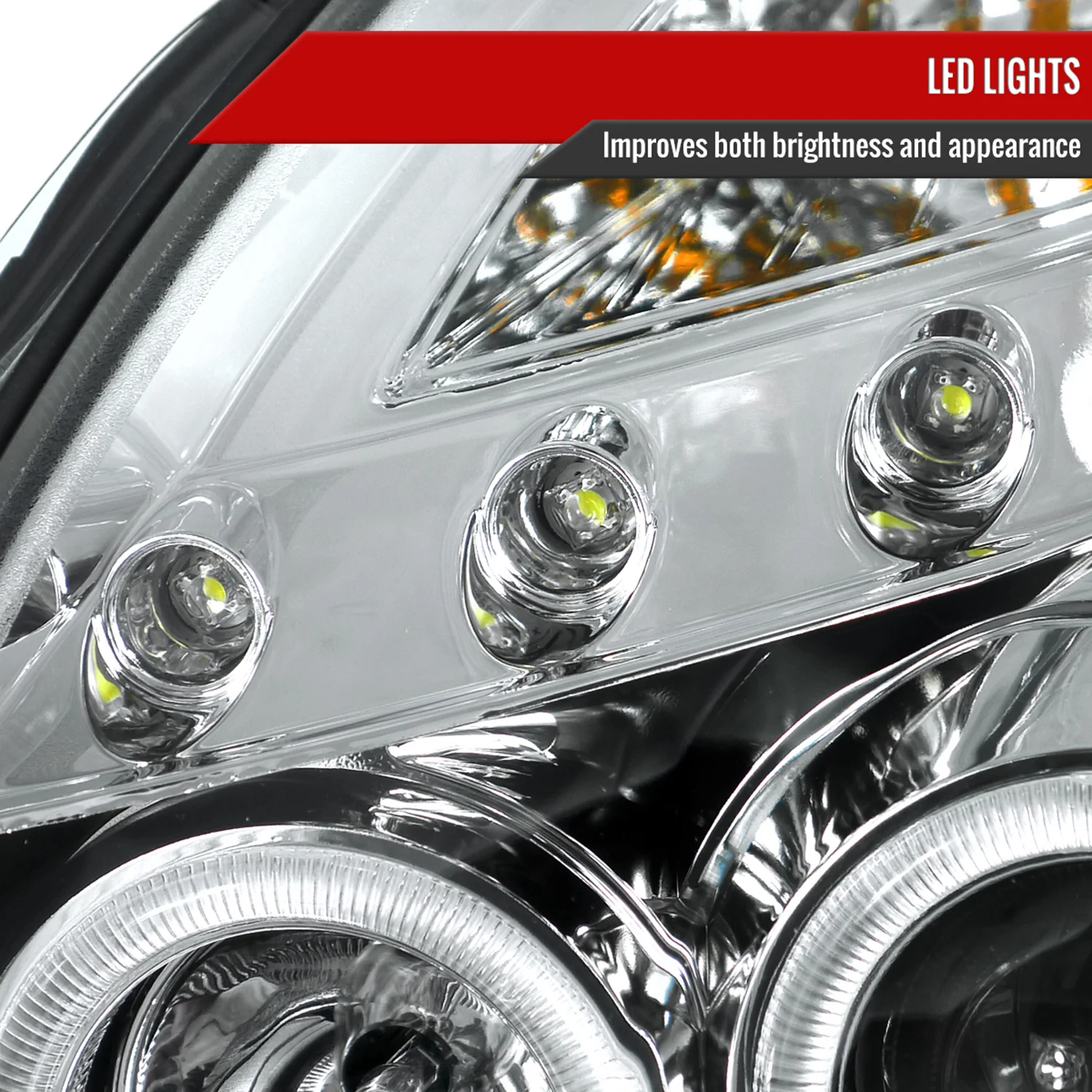 2003-2007 Infiniti G35 Coupe Dual Halo Projector Headlights Chrome/Clear Lens - Image 5