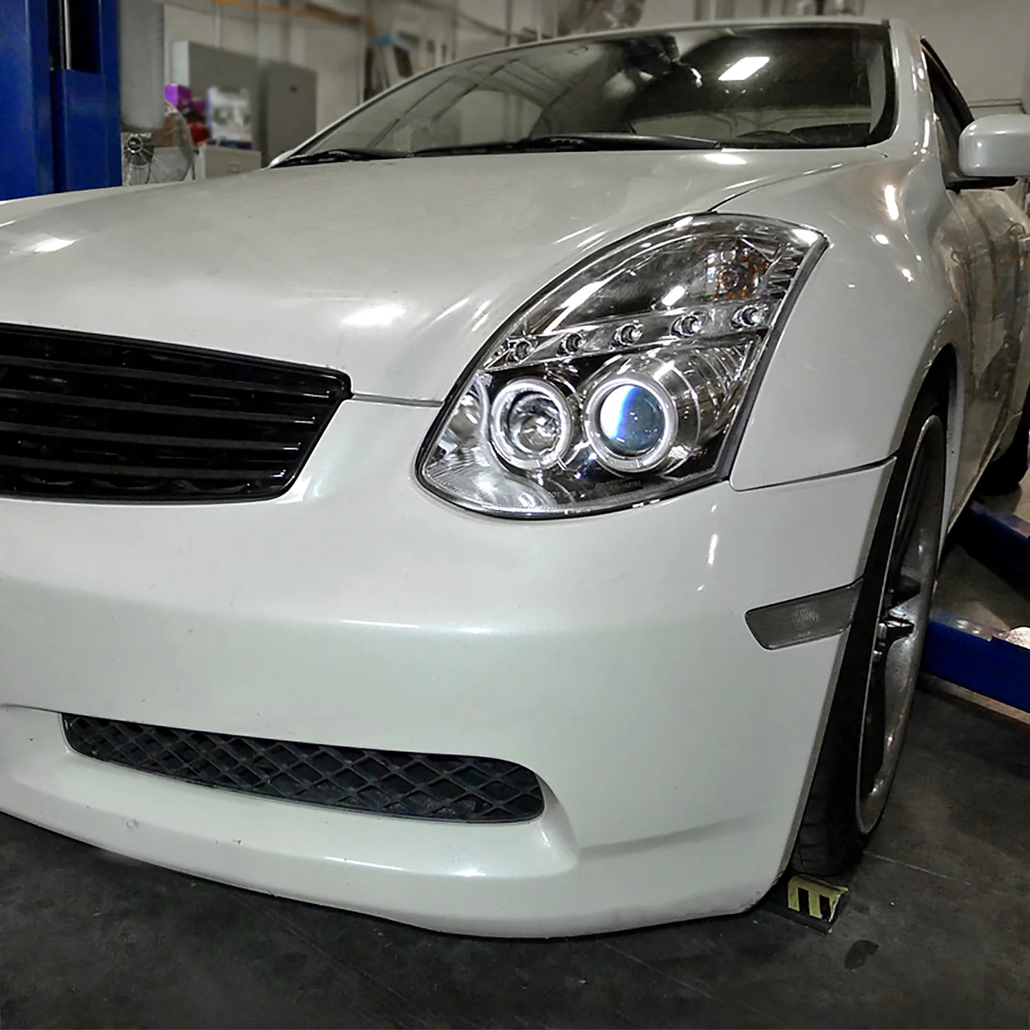 2003-2007 Infiniti G35 Coupe Dual Halo Projector Headlights Chrome/Clear Lens - Image 9