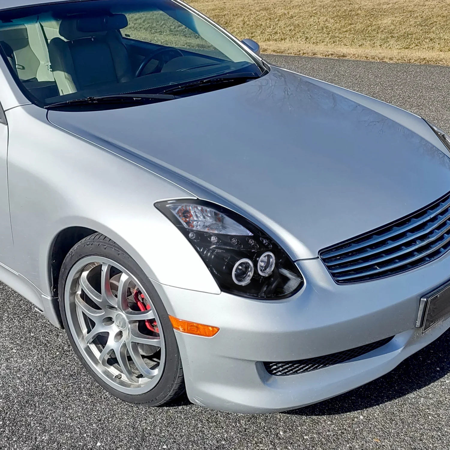 2003-2007 Infiniti G35 Coupe Dual Halo Projector Headlights Glossy Black/Smoke - Image 10