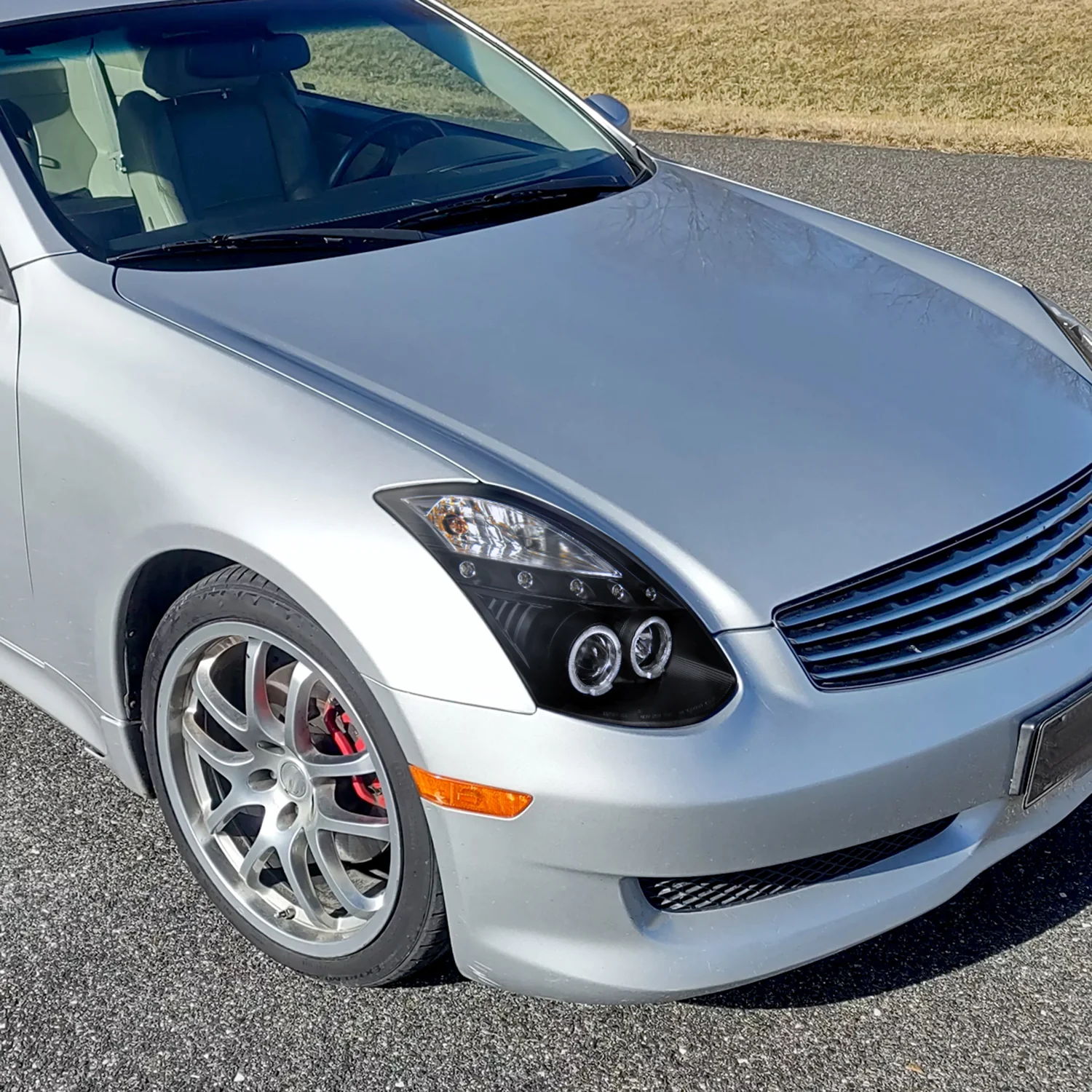 2003-2007 Infiniti G35 Coupe Dual Halo Projector Headlights Matte Black/Clear - Image 10