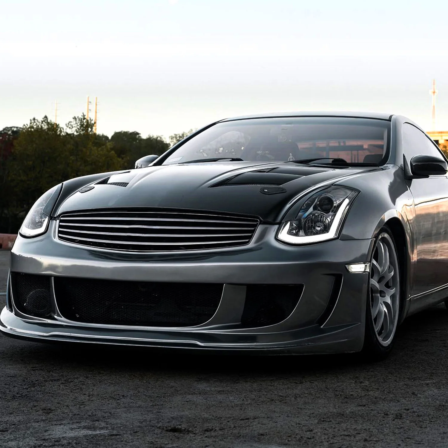 2003-2007 Infiniti G35 Coupe LED Bar Projector Headlights Turn Signals Smoke - Image 10