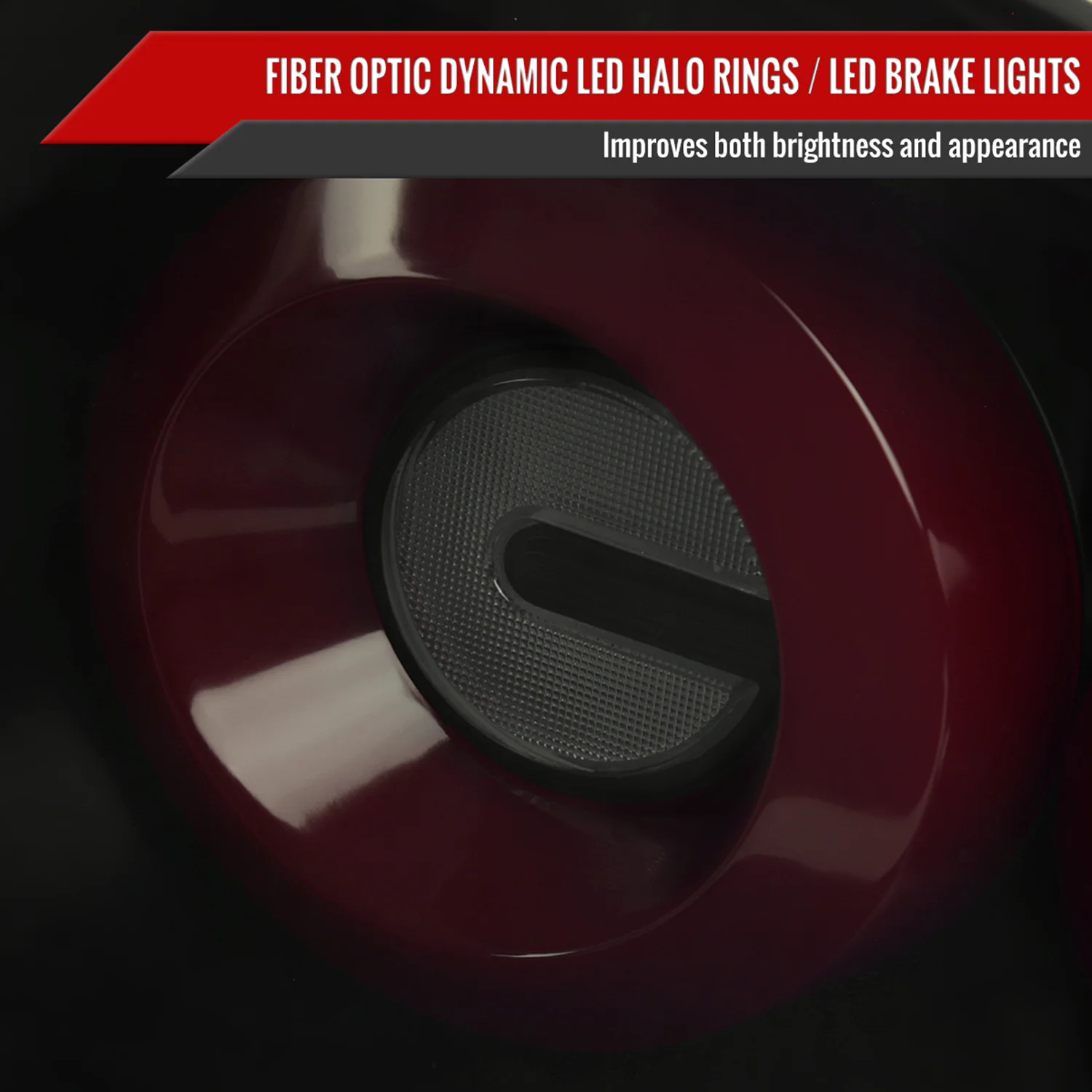 2003-2007 Infiniti G35 Coupe Red LED Halo Signal Tail Lights Matt Black/Smoke - Image 4