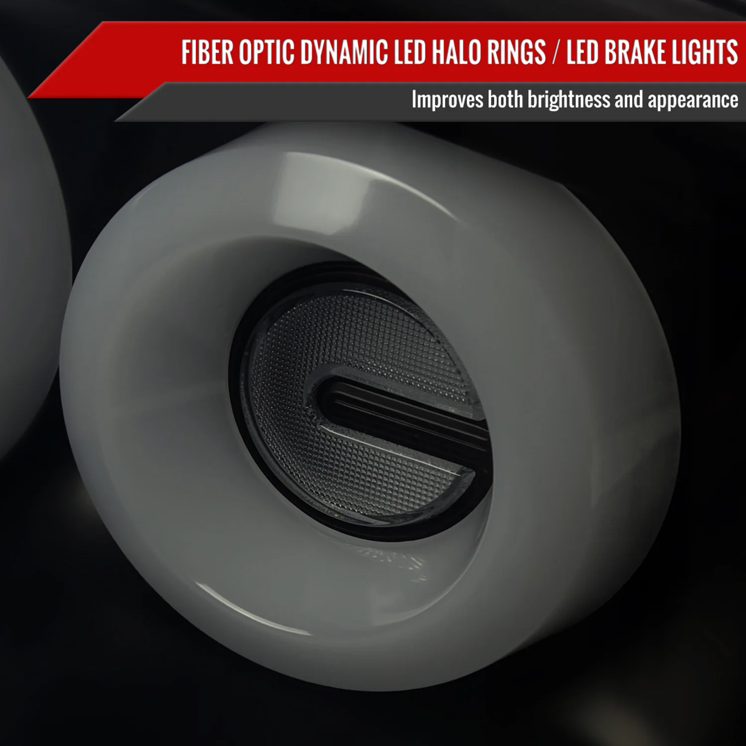 2003-2007 Infiniti G35 Coupe White LED Halo Signal Tail Light Matt Black/Smoke - Image 4