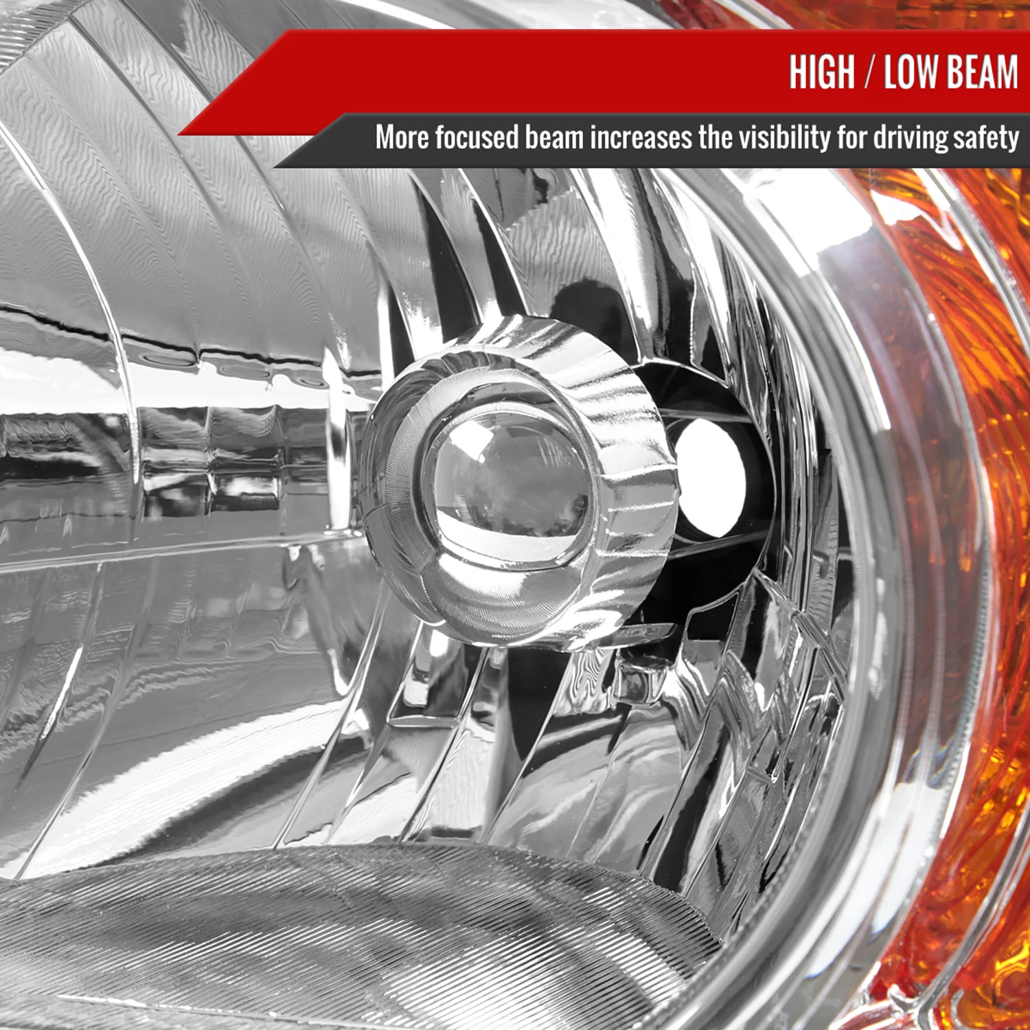 2003-2008 Honda Element Factory Style Headlights Chrome Housing/Clear Lens - Image 3