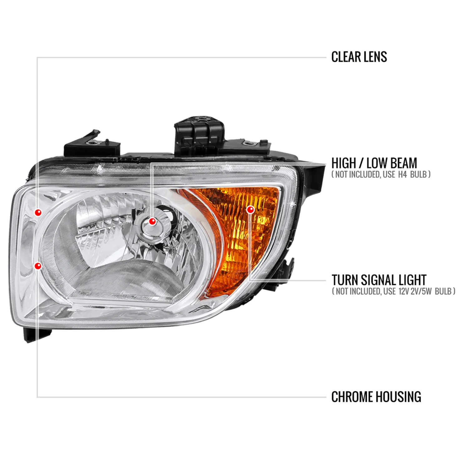 2003-2008 Honda Element Factory Style Headlights Chrome Housing/Clear Lens - Image 8