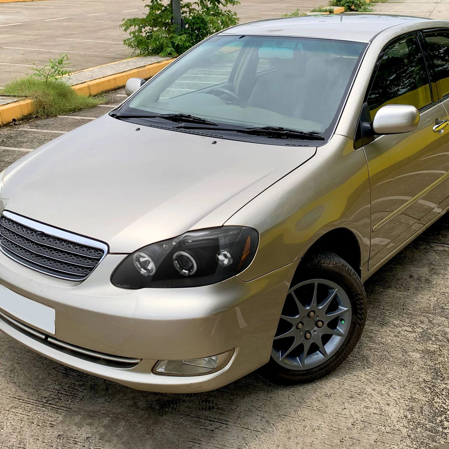 2003-2008 Toyota Corolla Dual Halo Projector Headlights Matte Black/Clear Lens - Image 10