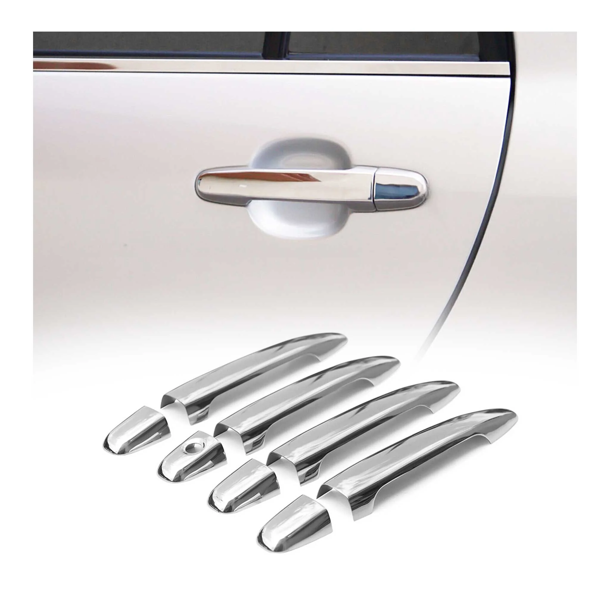 2003-2009 Toyota 4Runner Door Handle Cover Protector 4-Door S.Steel Chrome 8Pcs