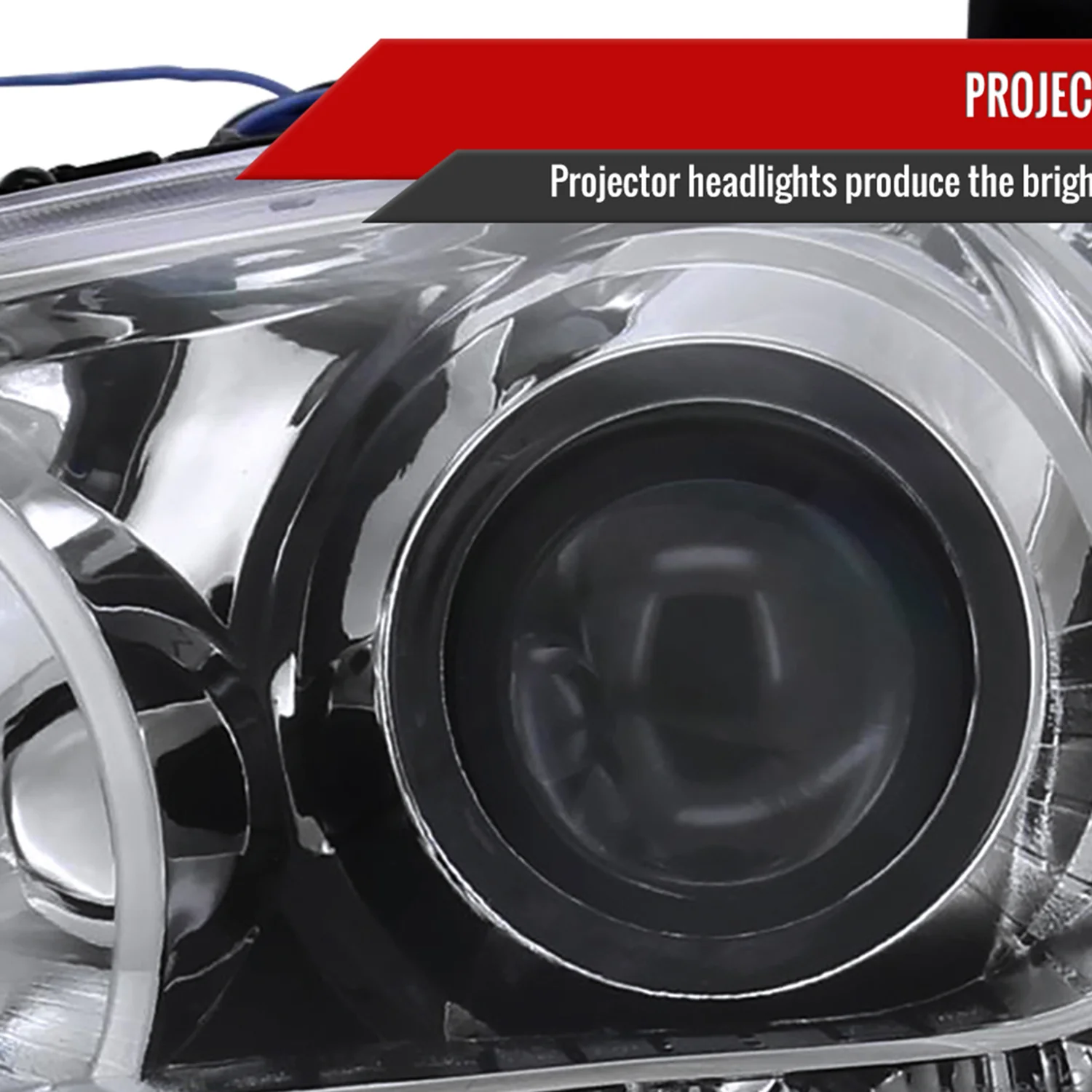 2004-2005 Honda Civic Projector Headlights w/ LED Light Strip Chrome/Clear - Image 3