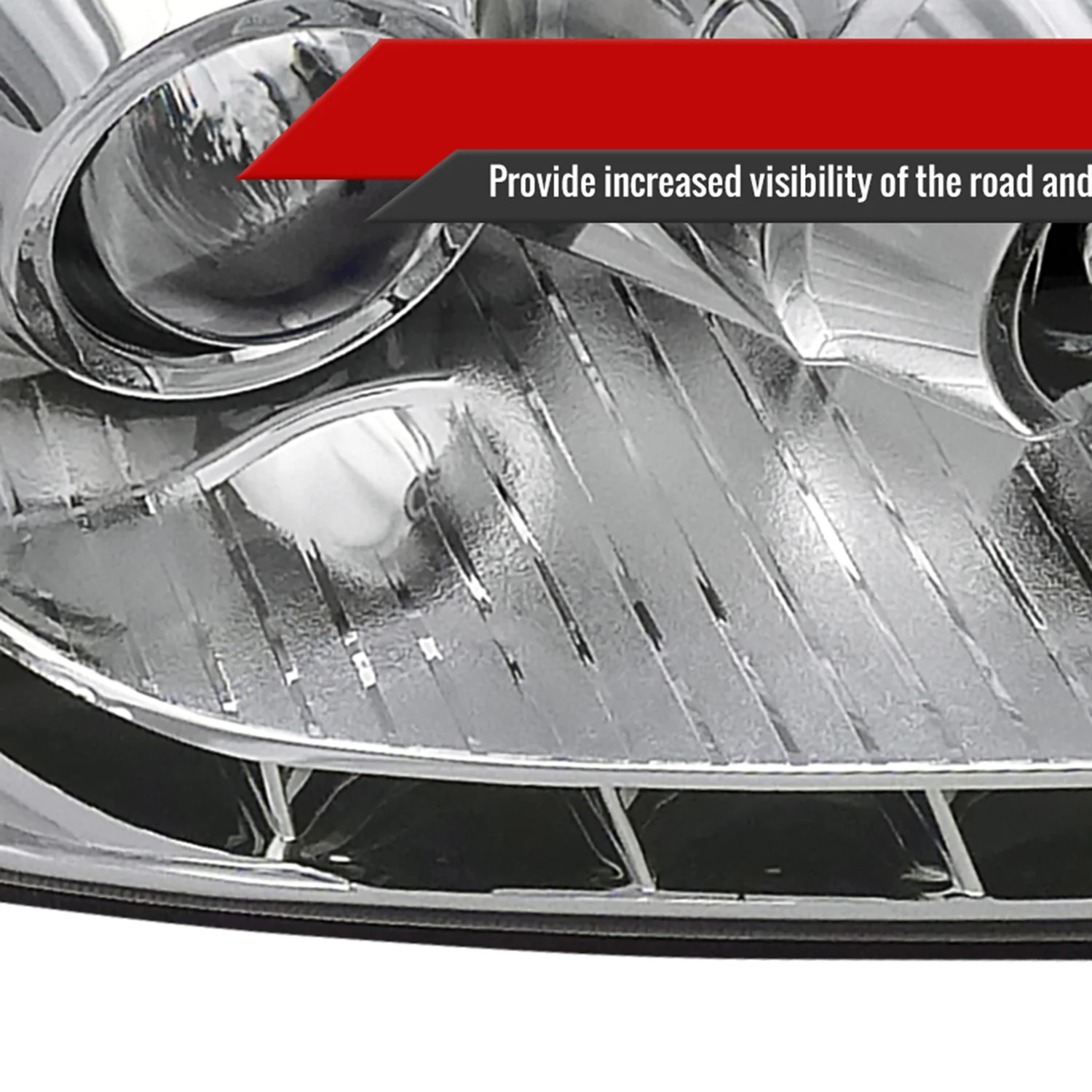 2004-2005 Honda Civic Projector Headlights w/ LED Light Strip Chrome/Clear - Image 5